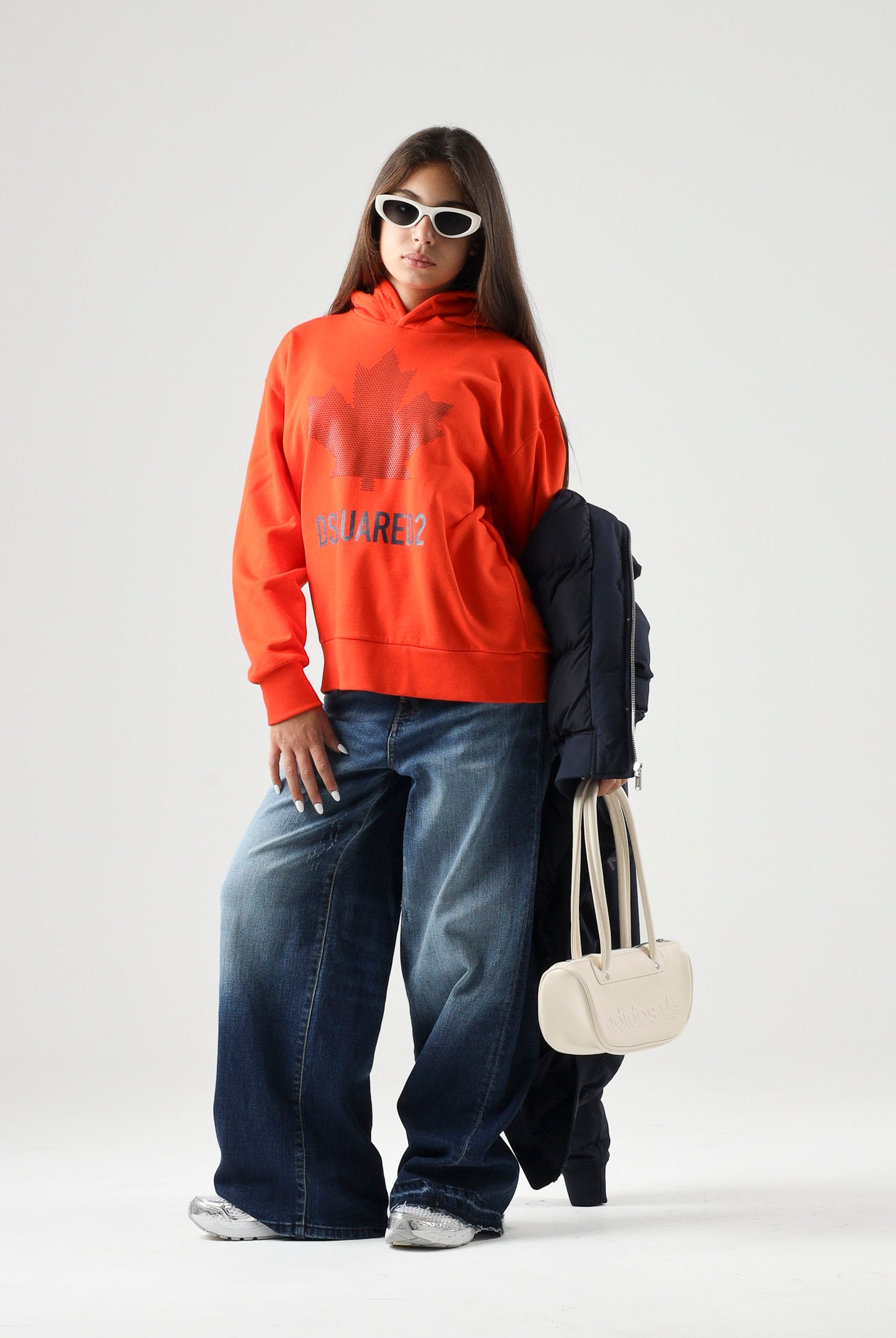 DSQUARED2 Jeans cropped in denim Blu, per donna, ragazzi e bambini con gamba ampia. DQ3577D0AHR DQ01 DSQUARED2