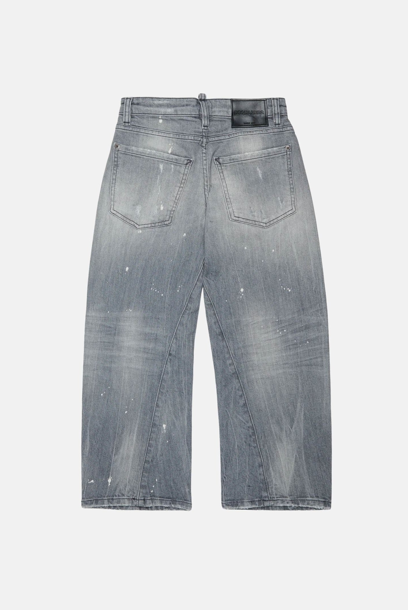 DSQUARED2 Jeans gray denim, grigio, per donna, ragazzi e bambini con gamba cropped ampia DQ3583D0AI2 DQ03 DSQUARED2