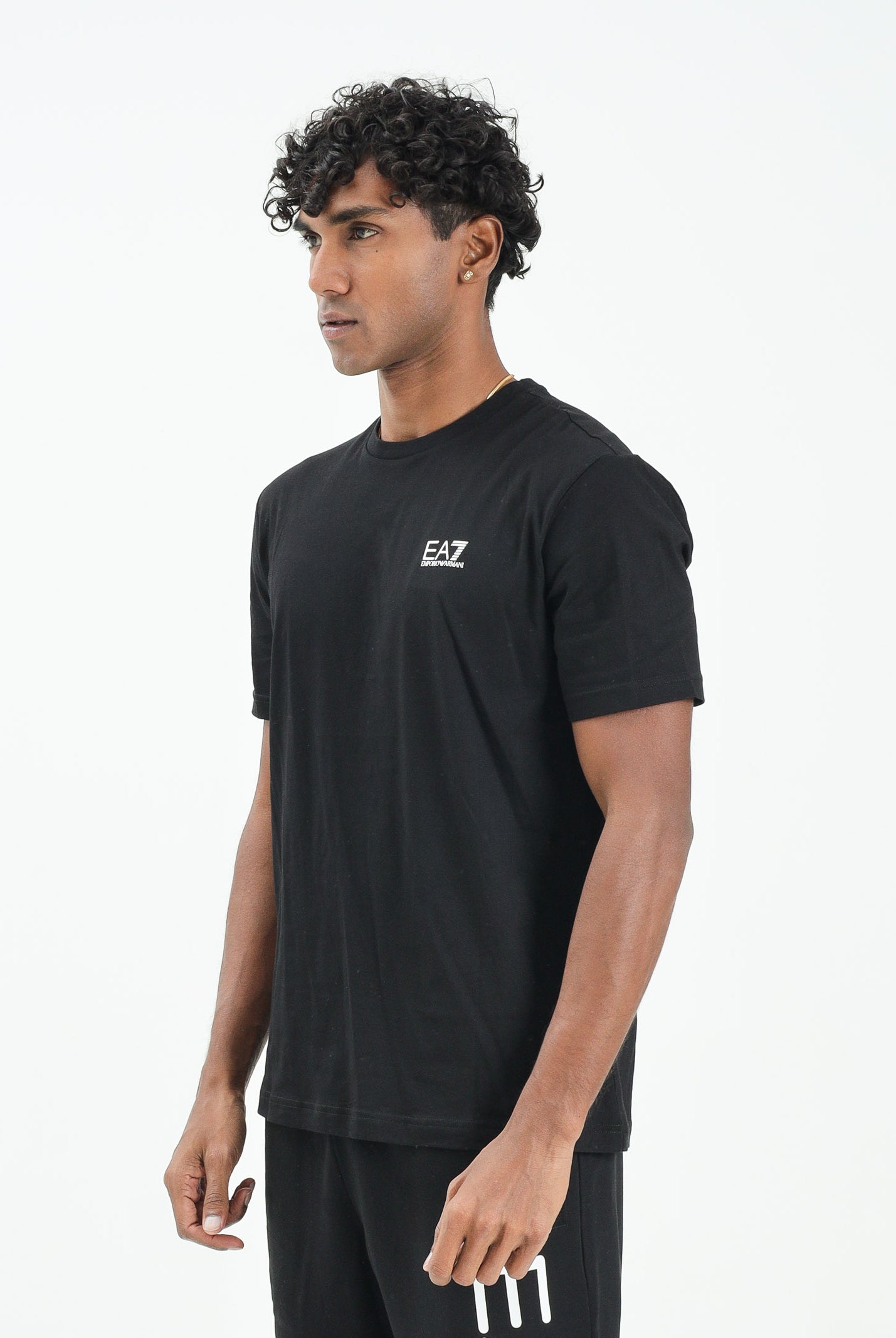 EA7 T-shirt a manica corta nera da uomo con stampa logo 7M000567AF10375 MC001 EA7