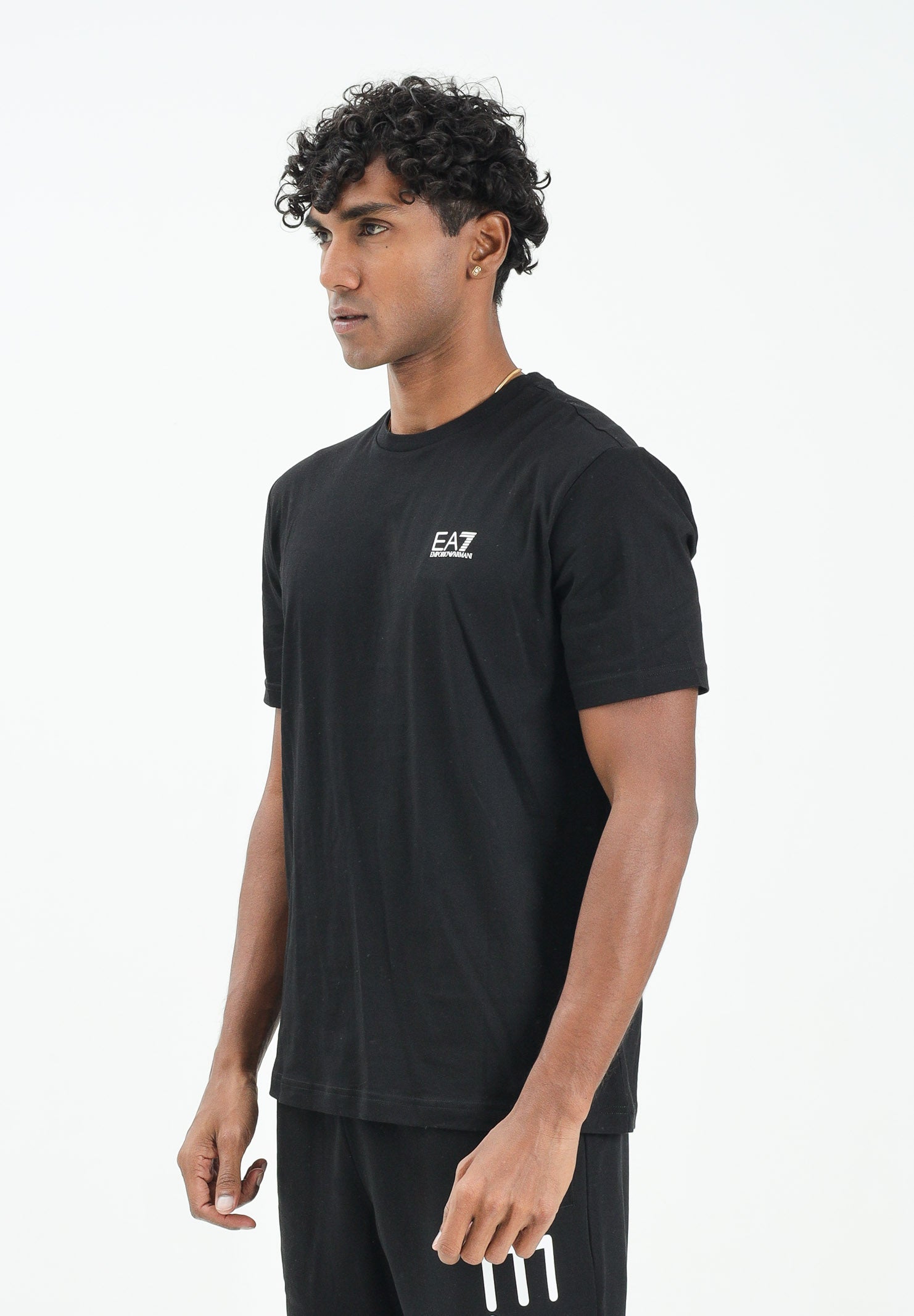 EA7 T-shirt a manica corta nera da uomo con stampa logo 7M000567AF10375 MC001 EA7