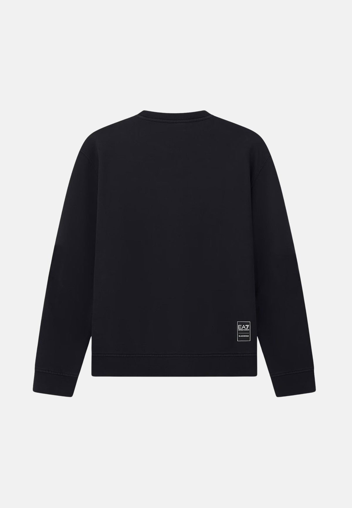 EA7 Felpa girocollo nera per uomo con maxi logo in rilievo tono su tono. 7M002108AF27201 UC001 EA7