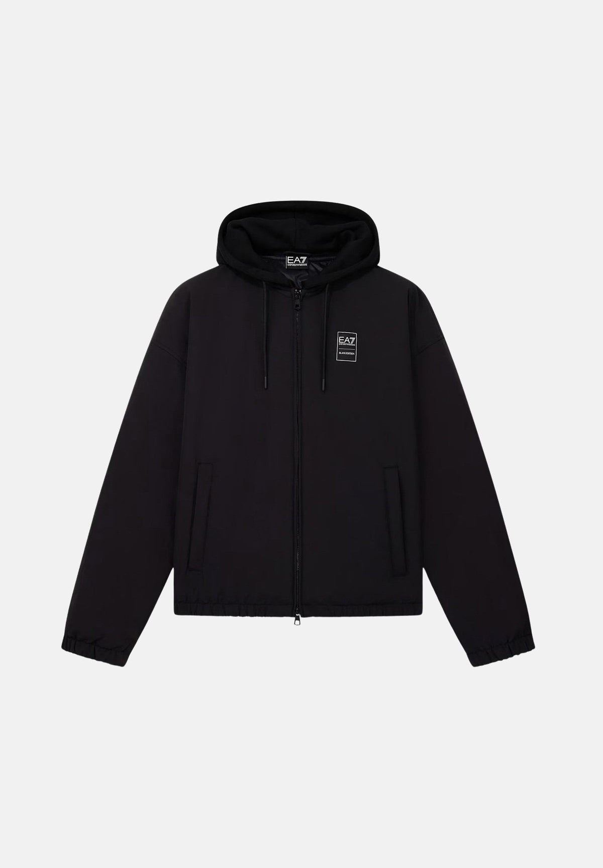EA7 Giacca a vento nera per uomo con cappuccio e chiusura a zip. 7M002112AF16828 UC001 EA7