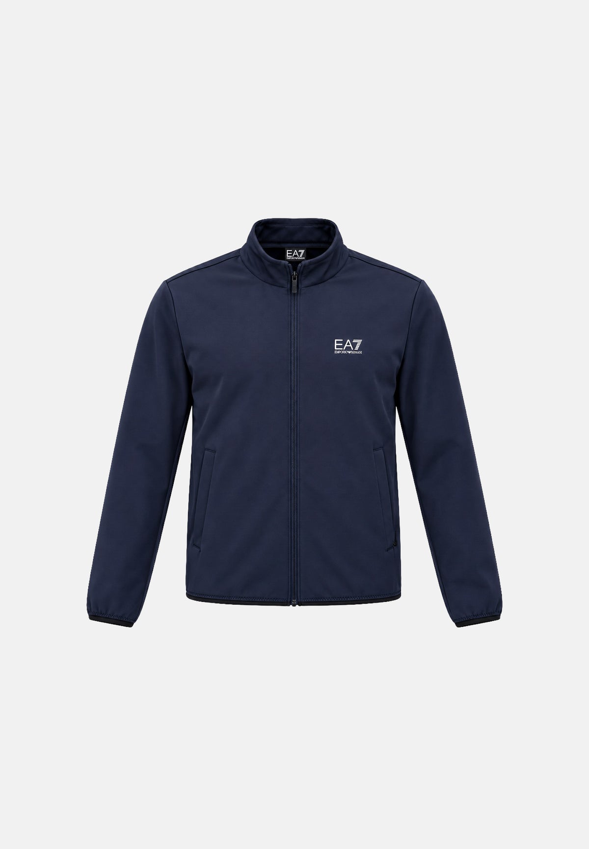 EA7 Felpa con zip blu navy da uomo con mini logo laterale realizzata in tessuto tecnio 7M002481AF26523 UB102 EA7