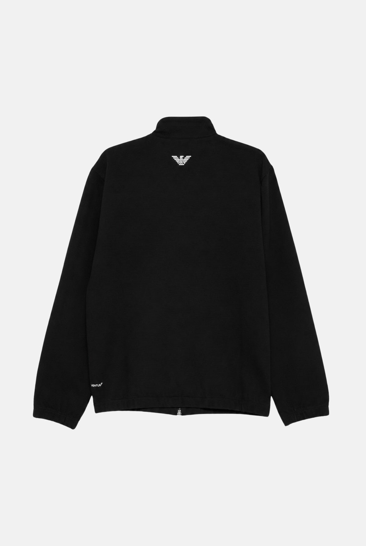 EA7 Tuta sportiva nera da uomo con felpa full zip, pantaloni coordinati e bande logate a contrasto. 7M002505AF12948 FC039 EA7