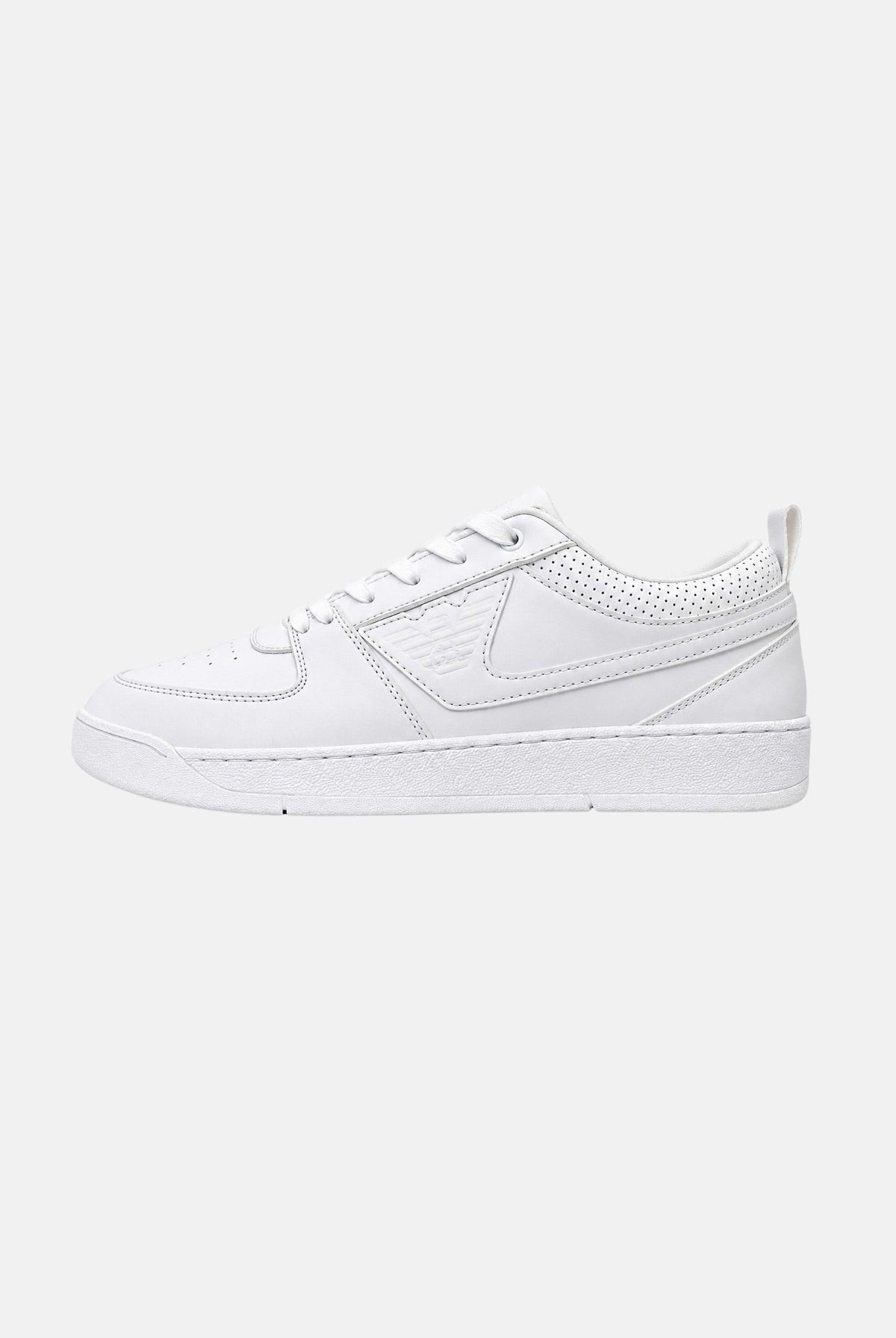 EA7 Sneakers bianche per uomo con logo laterale tono su tono e suola piatta. 7X000879AF29307 MZ944 EA7