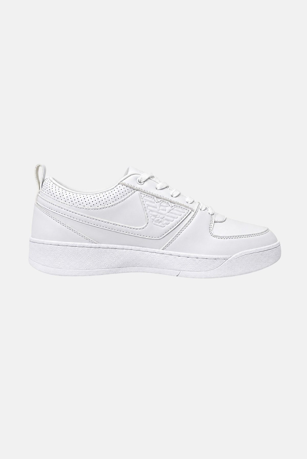 EA7 Sneakers bianche per uomo con logo laterale tono su tono e suola piatta. 7X000879AF29307 MZ944 EA7
