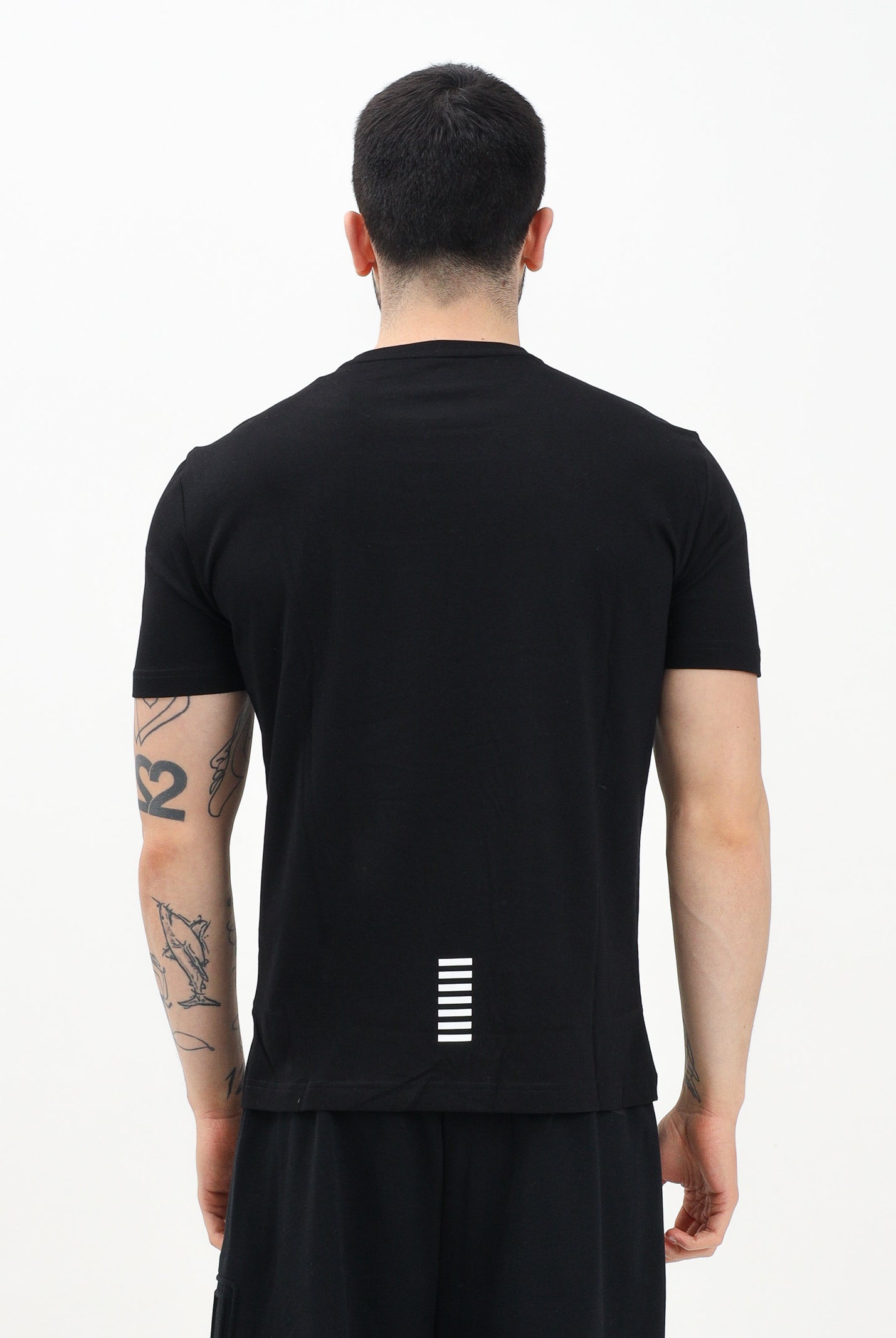 EA7 T-shirt a manica corta nera da uomo con stampa logo 8NPT25PJVPZ 1200 EA7