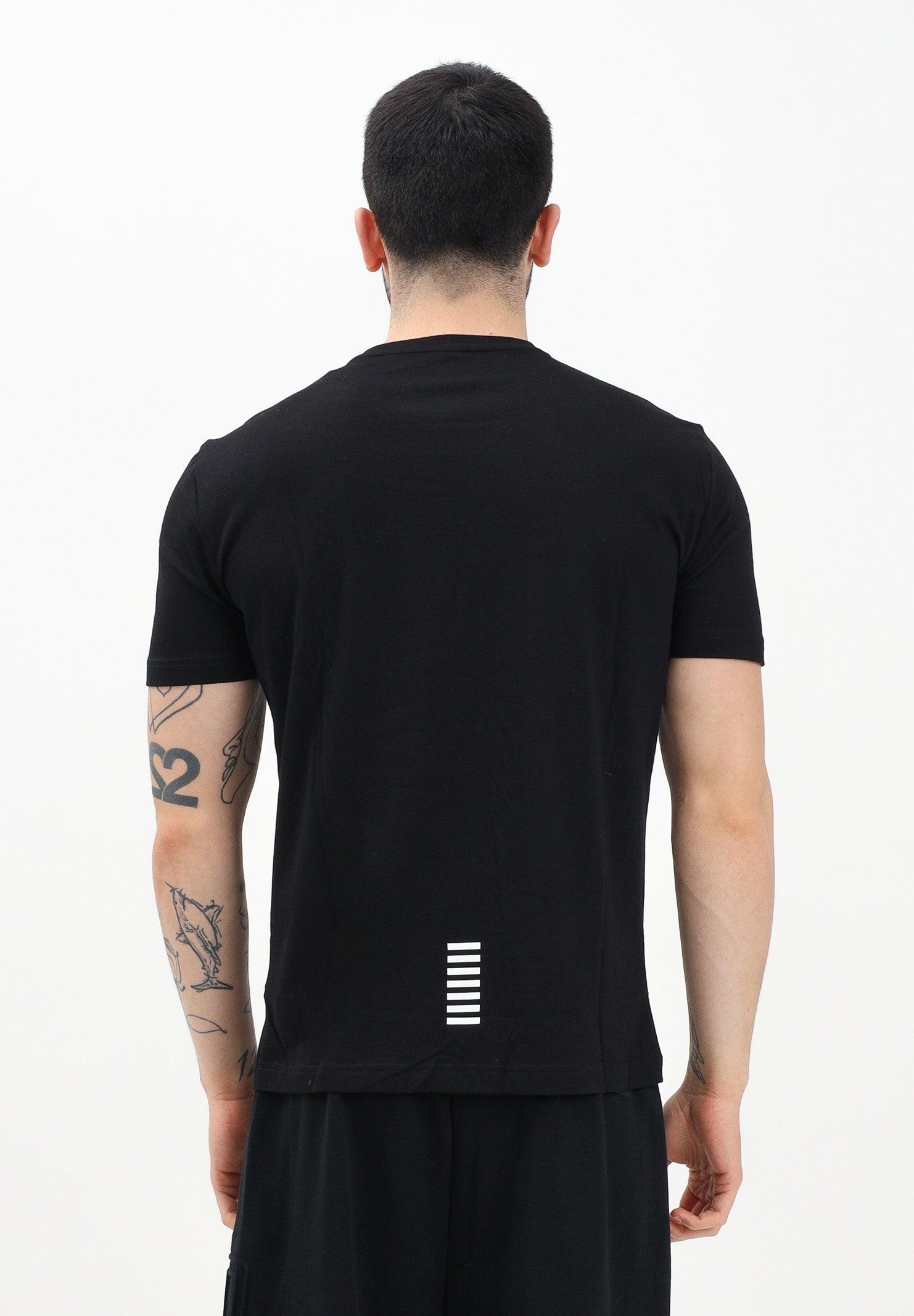 EA7 T-shirt a manica corta nera da uomo con stampa logo 8NPT25PJVPZ 1200 EA7