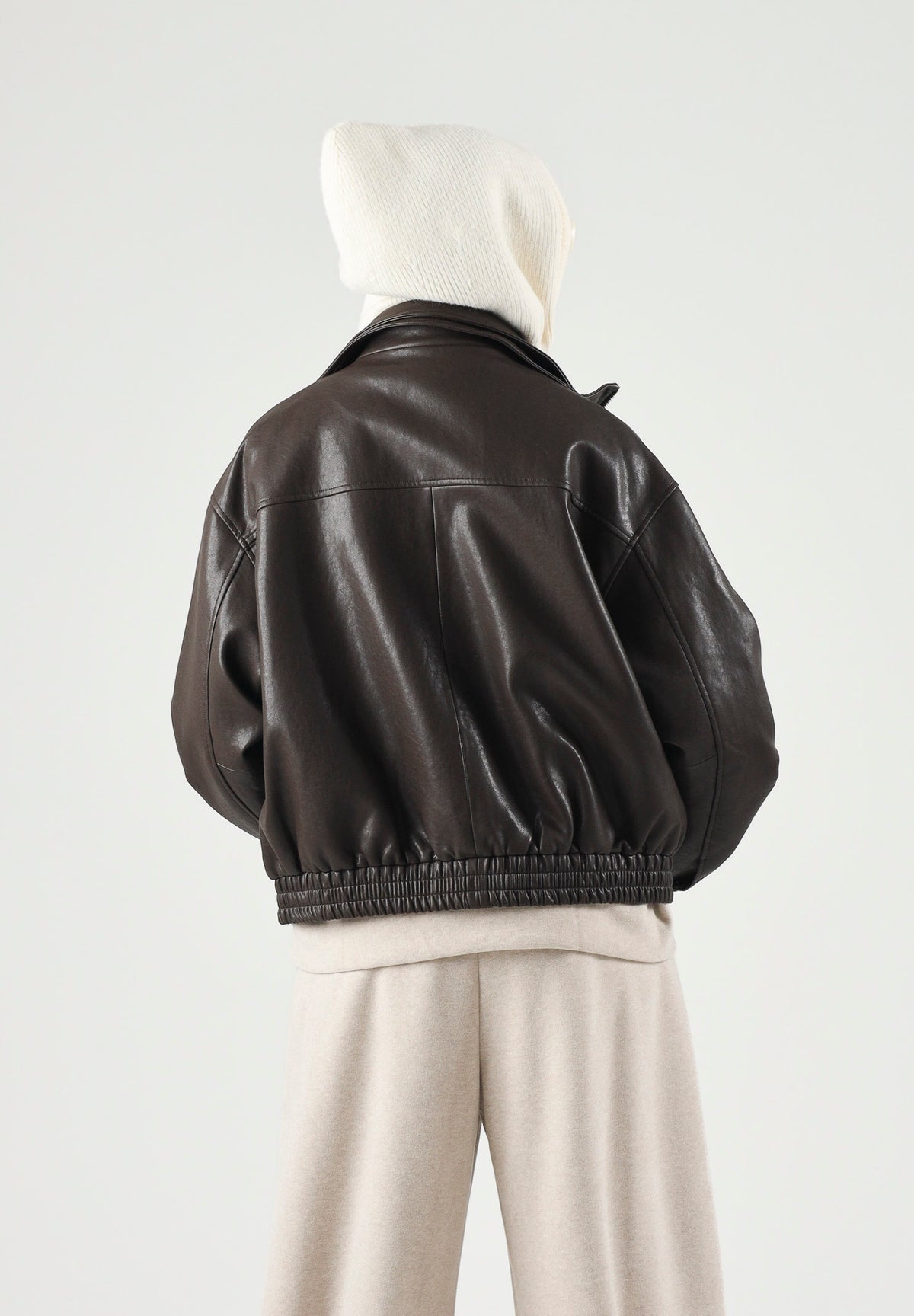 ELEH Bomber in eco-pelle dark choccolate-marrone da donna EFW260038 094 ELEH