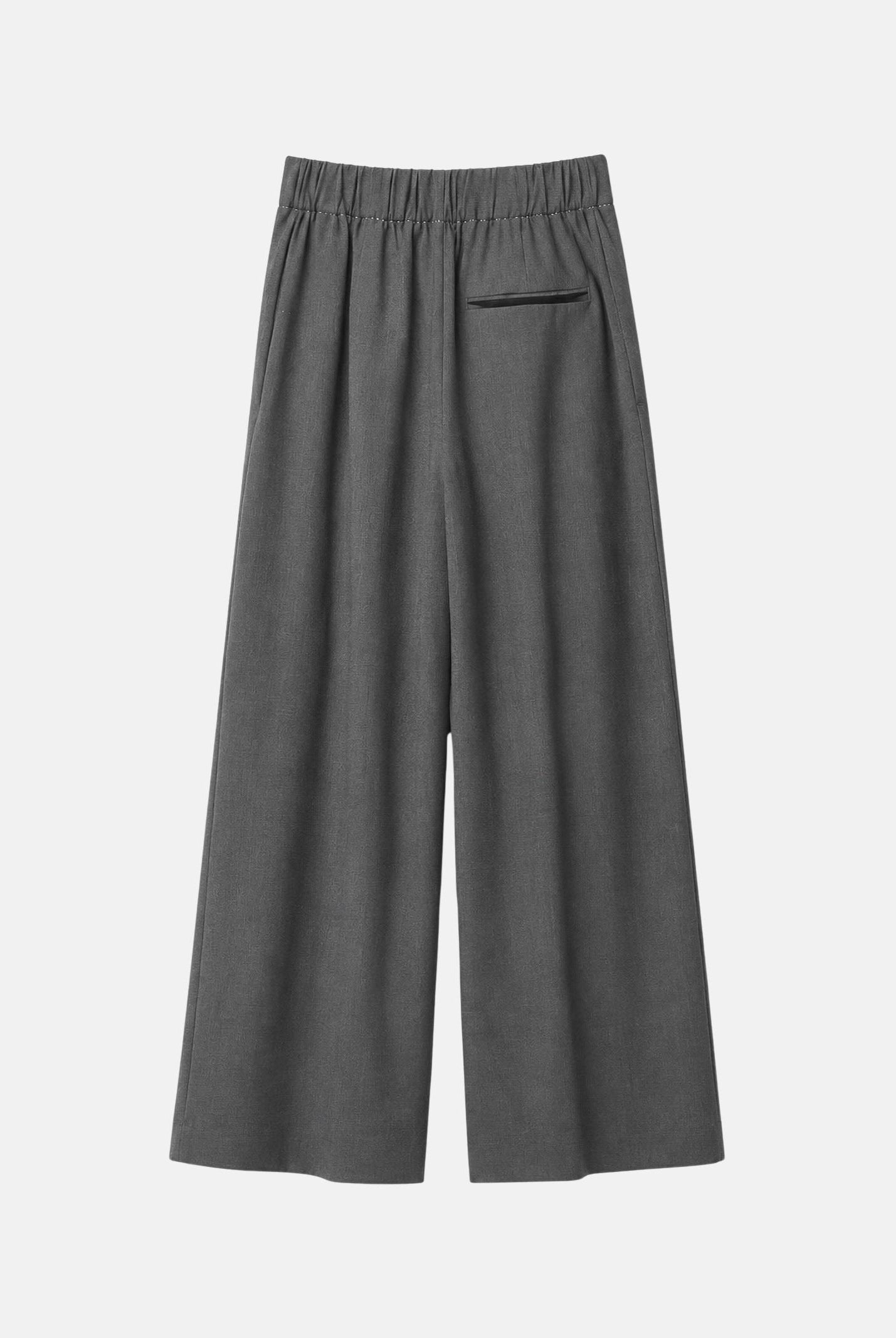 ELEH Pantalone PALAZZO Grigio scuro grigio da donna con pieghe frontali EFW260074 016 ELEH