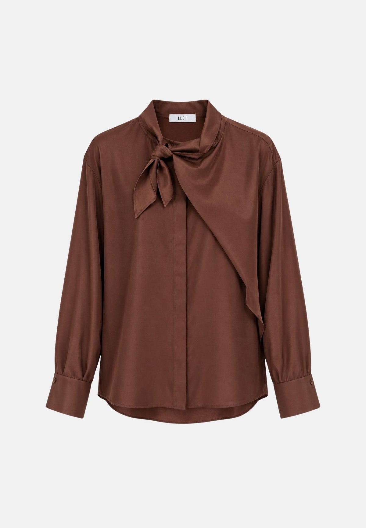 ELEH Blusa con colletto annodato moro- marrone da donna EFW260104 094 ELEH