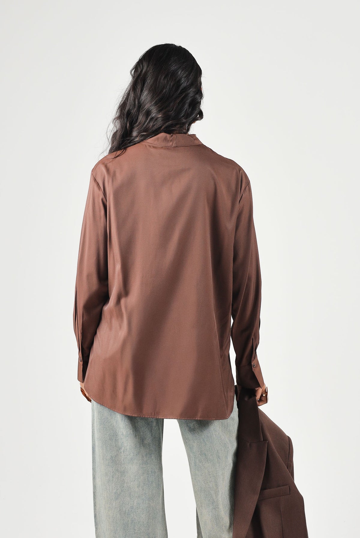 ELEH Blusa con colletto annodato moro- marrone da donna EFW260104 094 ELEH