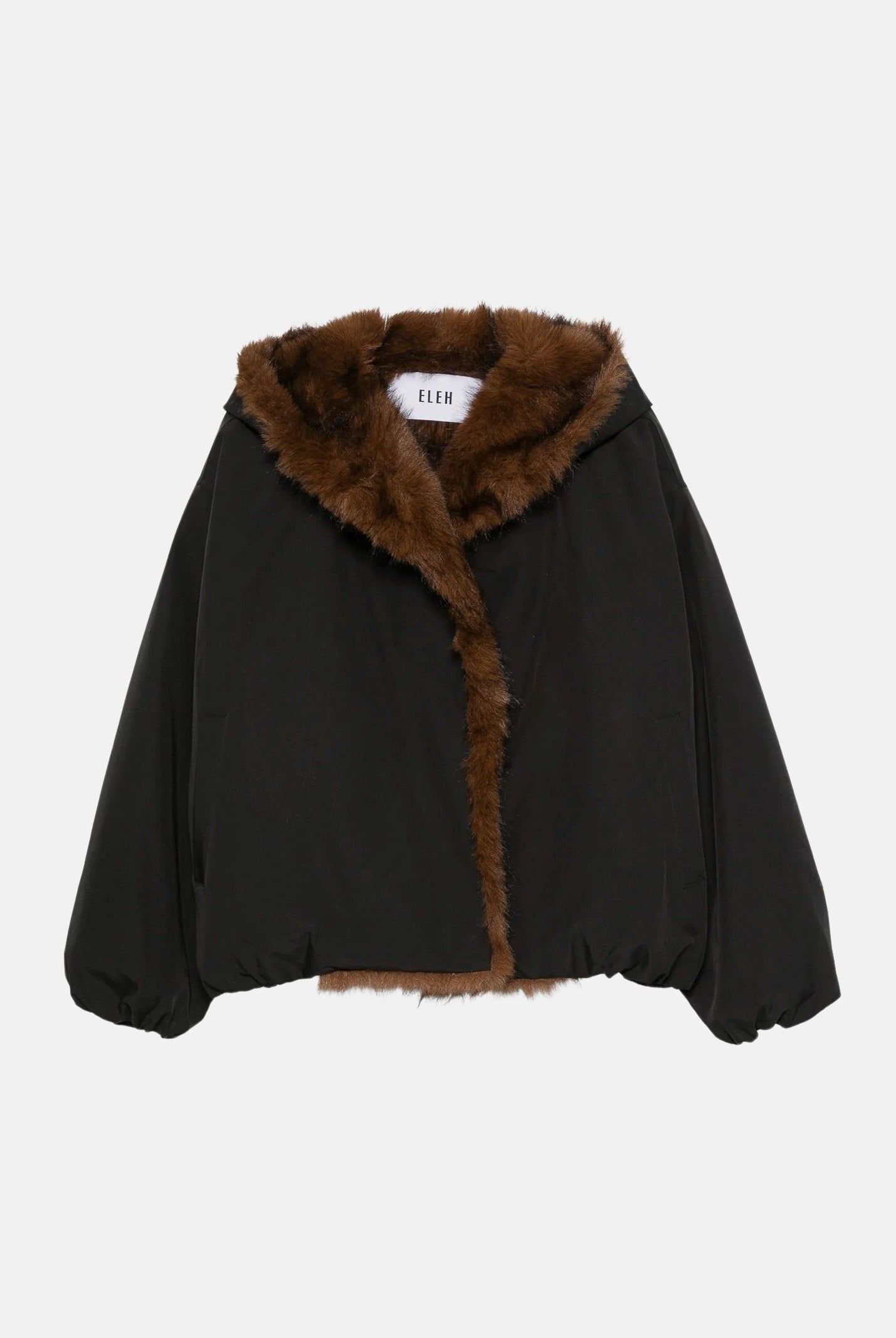 ELEH Bomber nero da donna con pellicciotto EFW260126 001 ELEH