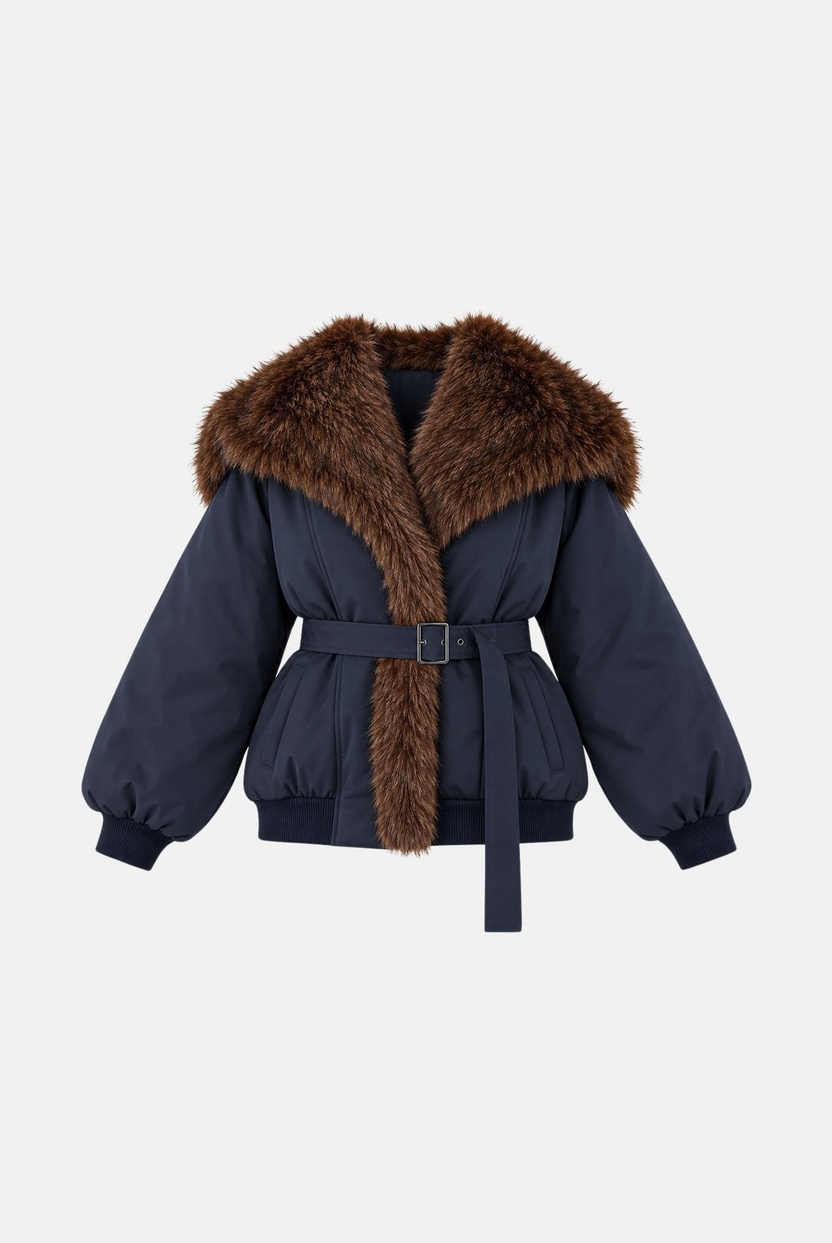 ELEH Giubbino eco-pelliccia blu e marrone da donna EFW260128 057 ELEH