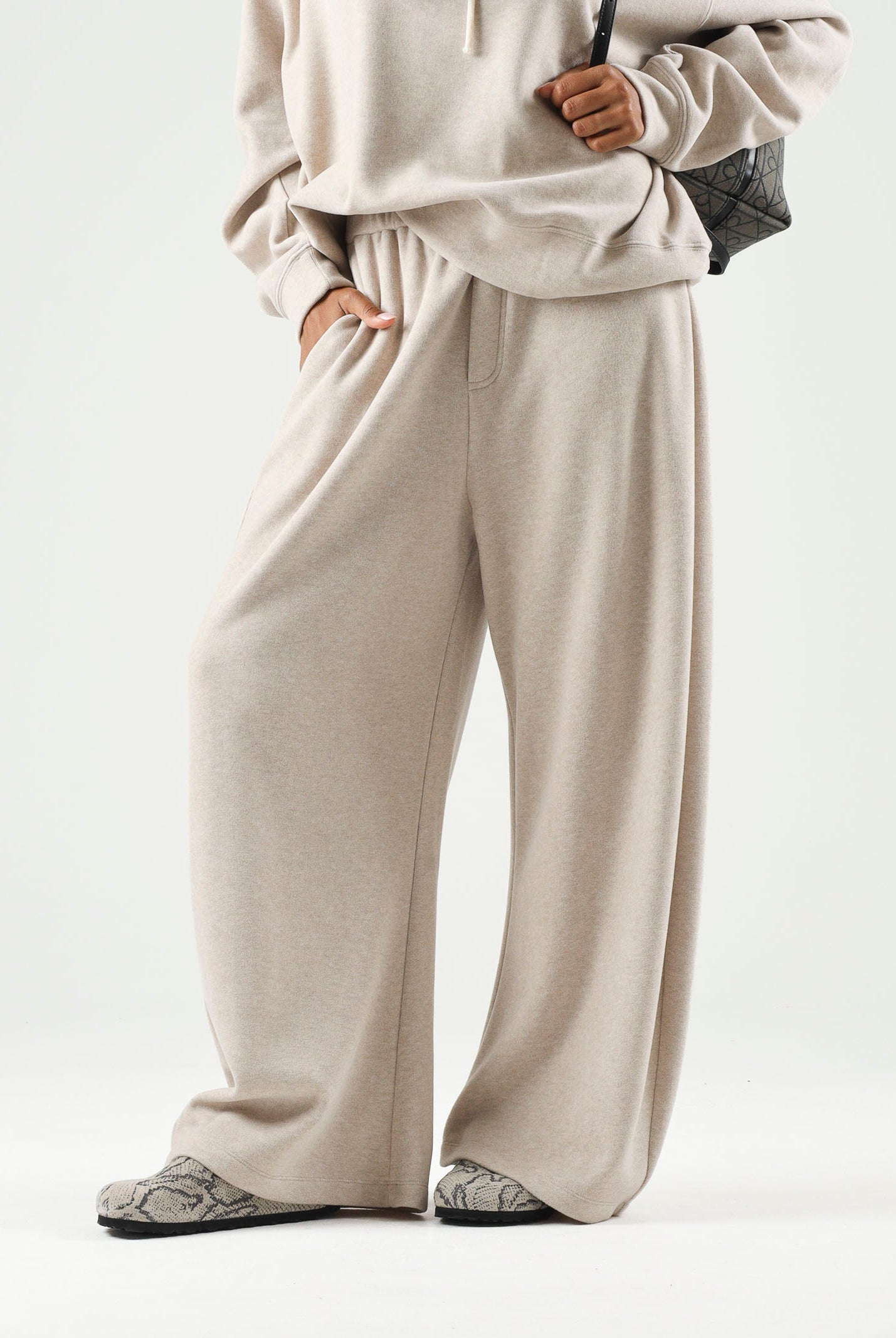 ELEH Pantaloni wide leg beige da donna con gamba ampia EFW260274 052 ELEH