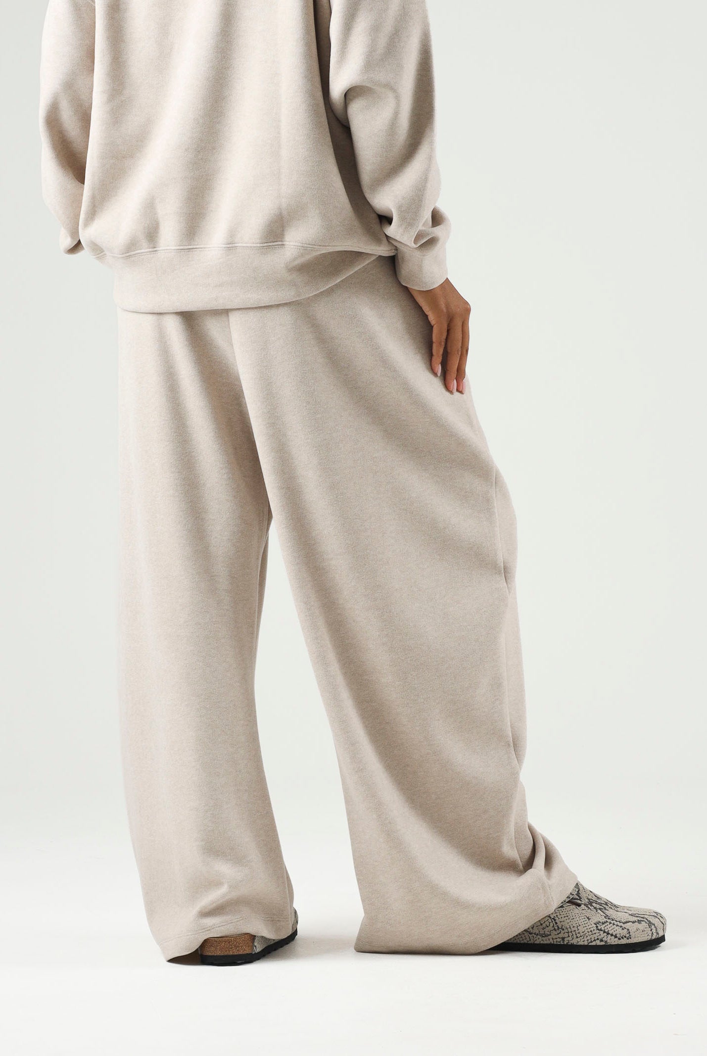 ELEH Pantaloni wide leg beige da donna con gamba ampia EFW260274 052 ELEH