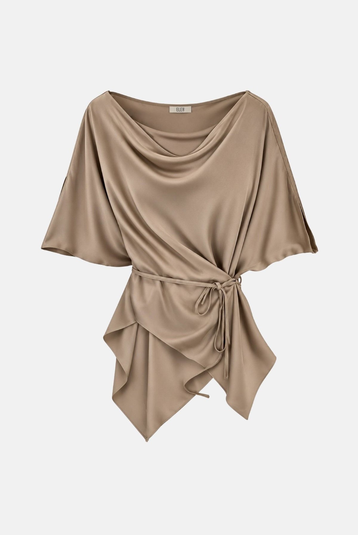 ELEH Blusa drappeggiata con nodo beige da donna EFW260279 052 ELEH