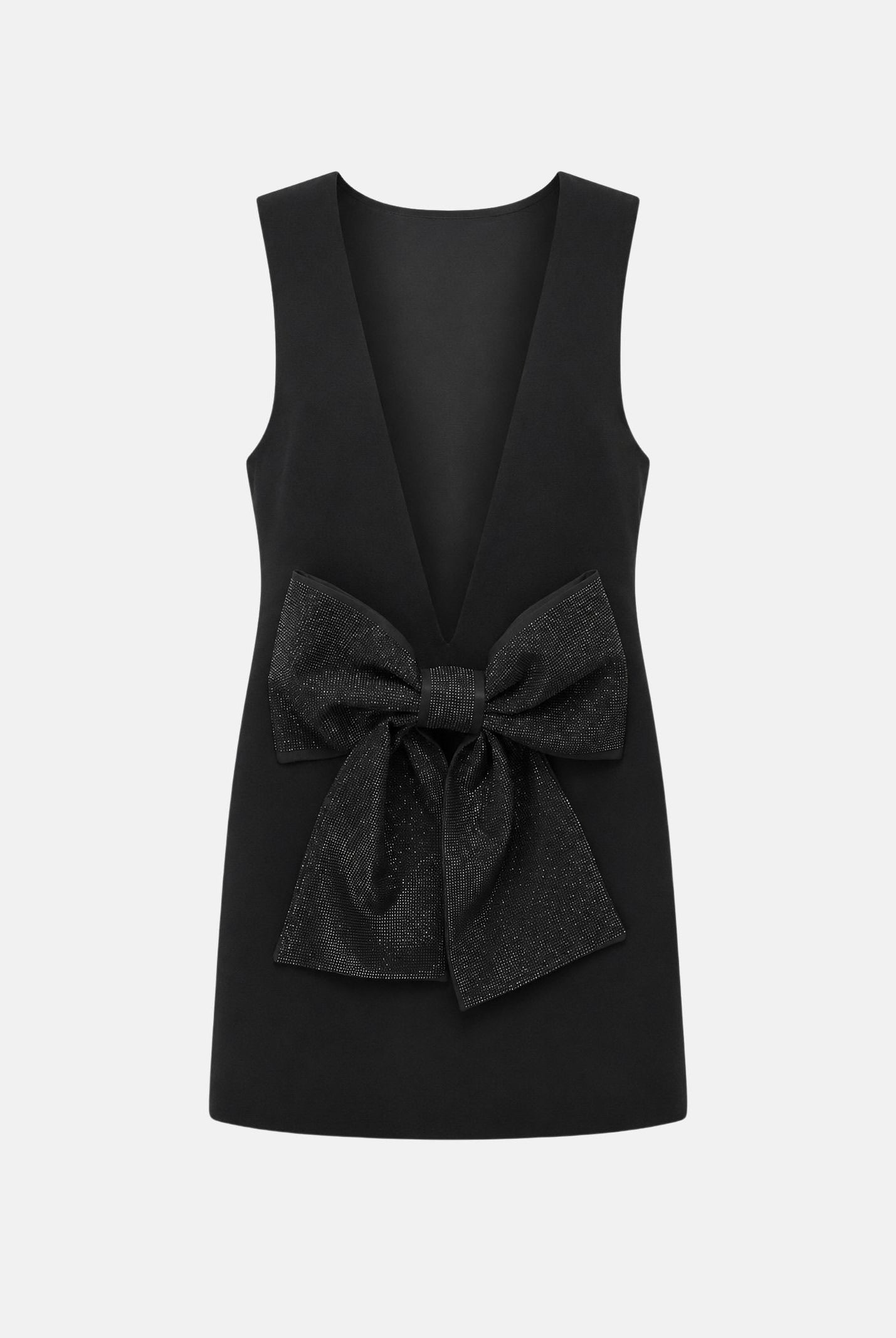 ELEH Abito corto nero svasato da donna con design smanicato. EFW260303 001 ELEH