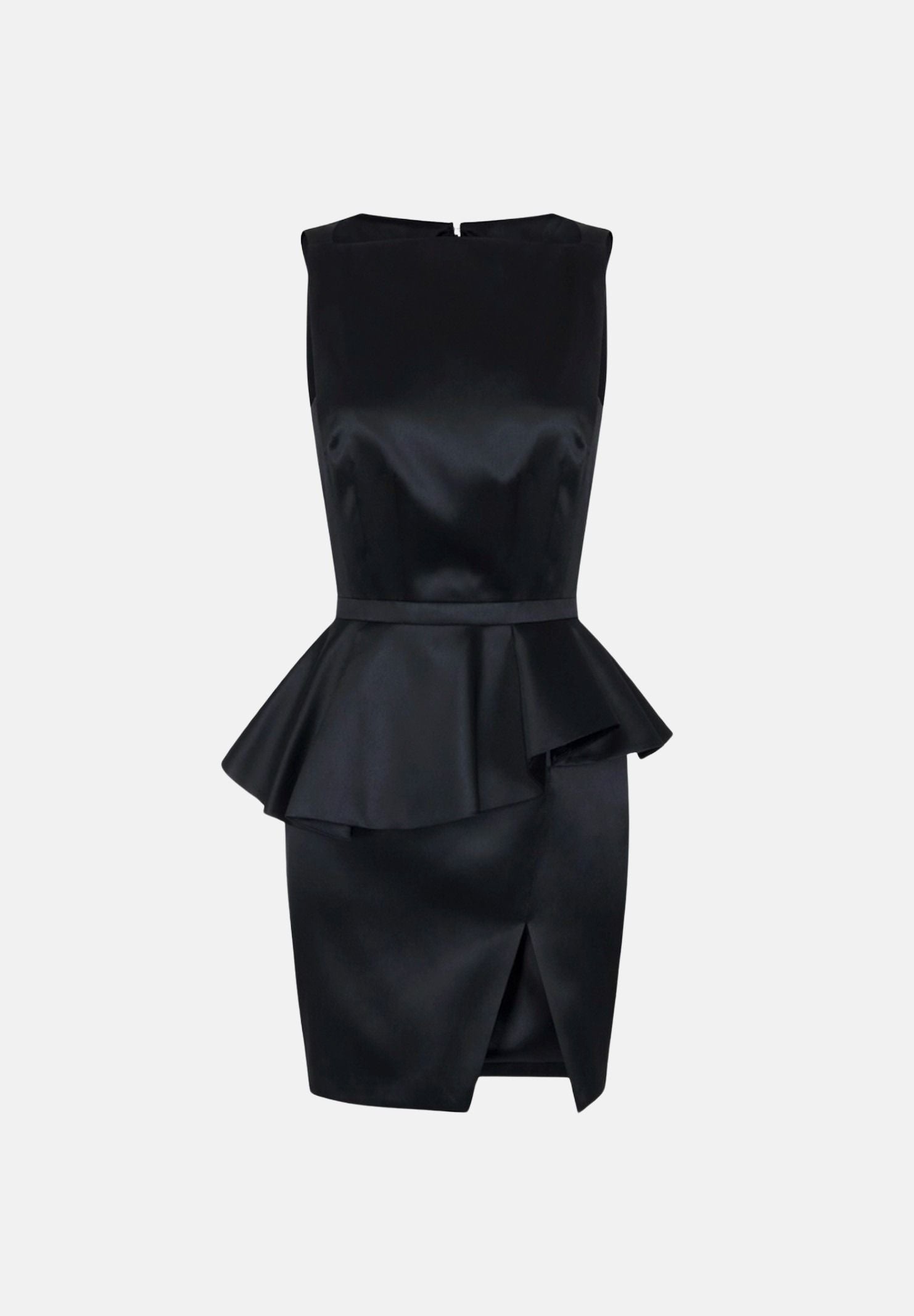 ELISABETTA FRANCHI Abito MINI IN GAZAR nero da donna con balza asimmetrica AB00967E2 110 ELISABETTA FRANCHI