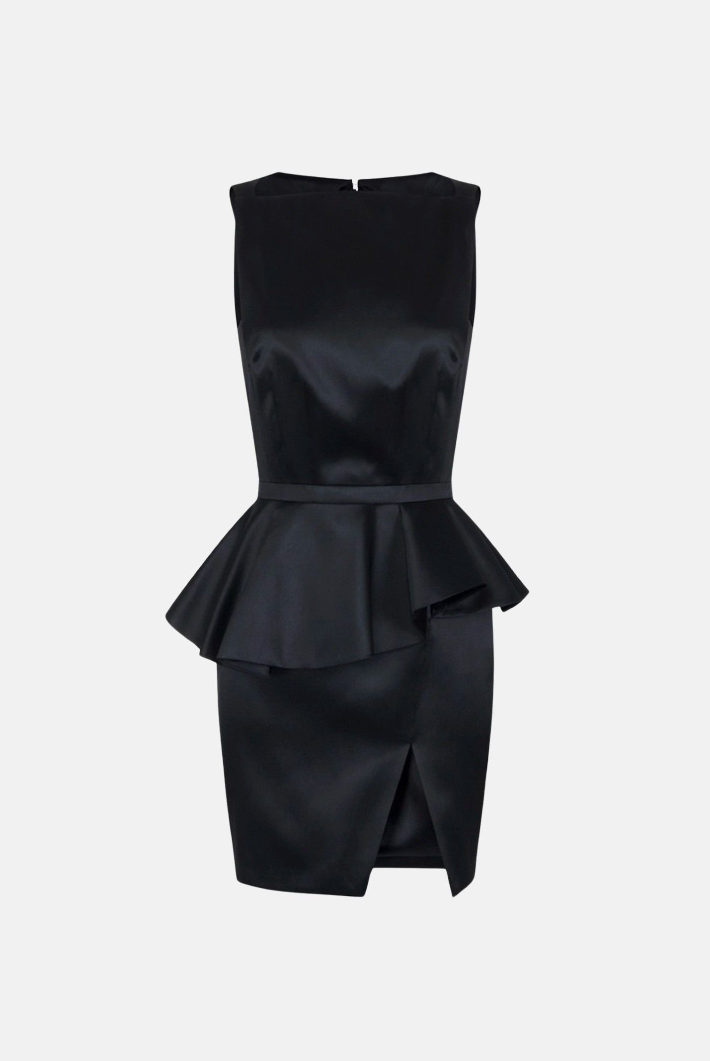 ELISABETTA FRANCHI Abito MINI IN GAZAR nero da donna con balza asimmetrica AB00967E2 110 ELISABETTA FRANCHI