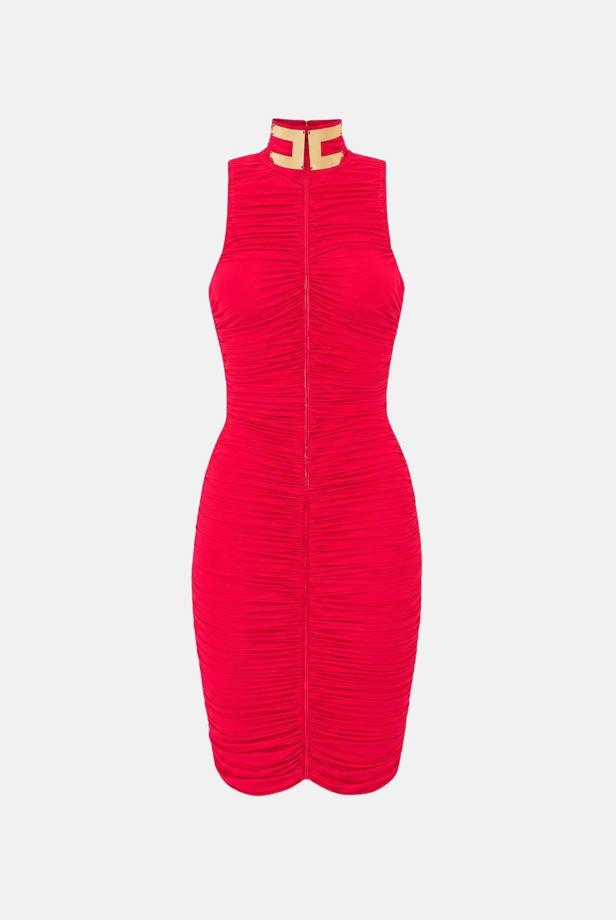 ELISABETTA FRANCHI Abito tubino red passion rosso per donna con lavorazione drappeggiata AB03667E2 CG5 ELISABETTA FRANCHI
