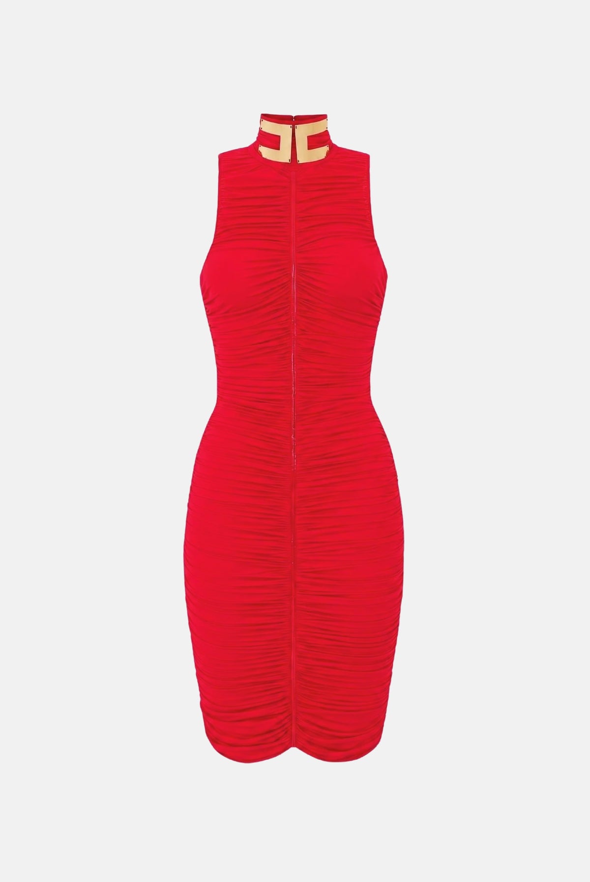 ELISABETTA FRANCHI Abito tubino red passion rosso per donna con lavorazione drappeggiata AB03667E2 CG5 ELISABETTA FRANCHI