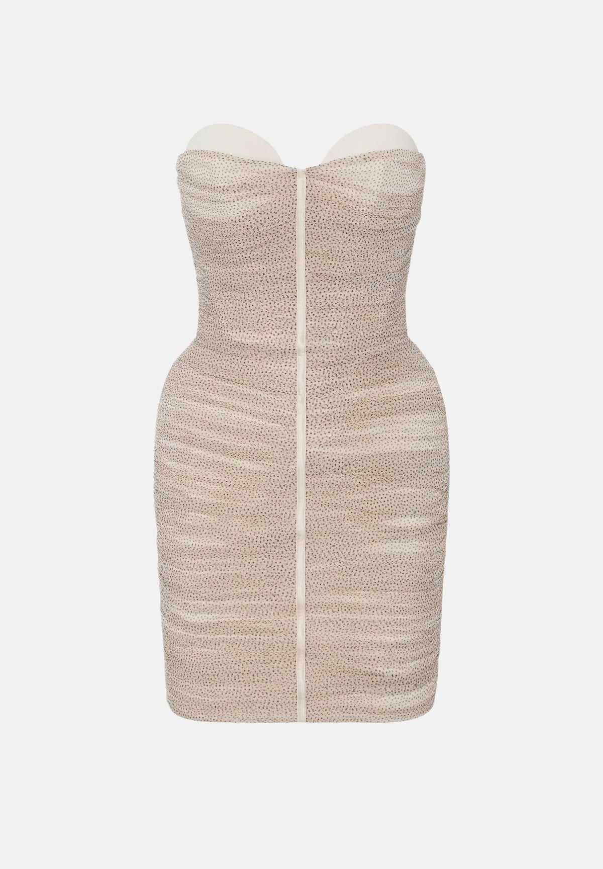 ELISABETTA FRANCHI Abito crema per donna con scollo a fascia e lavorazione drappeggiata AB99167E2 383 ELISABETTA FRANCHI
