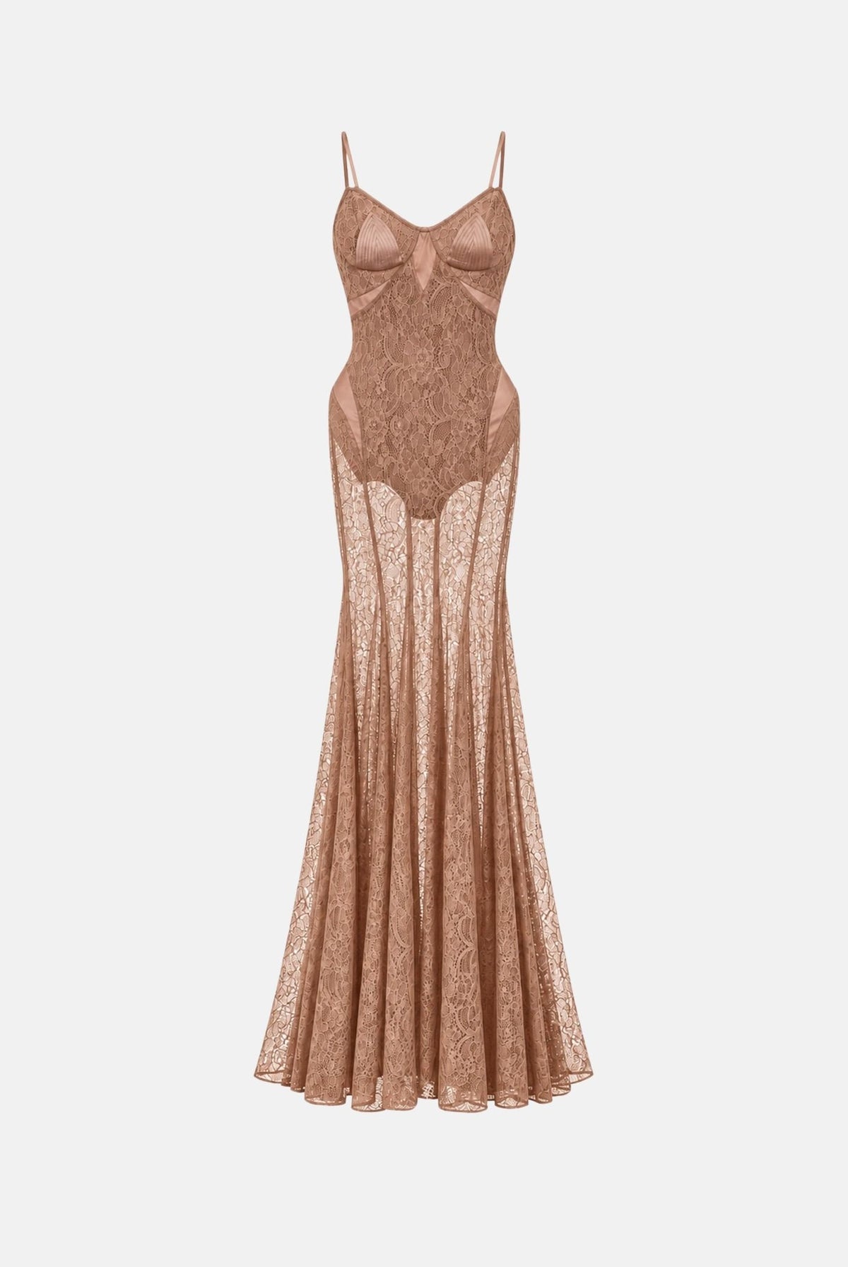 ELISABETTA FRANCHI Abito lungo pelle-beige rosato da donna con scollo halter ABR2767E2 FK4 ELISABETTA FRANCHI