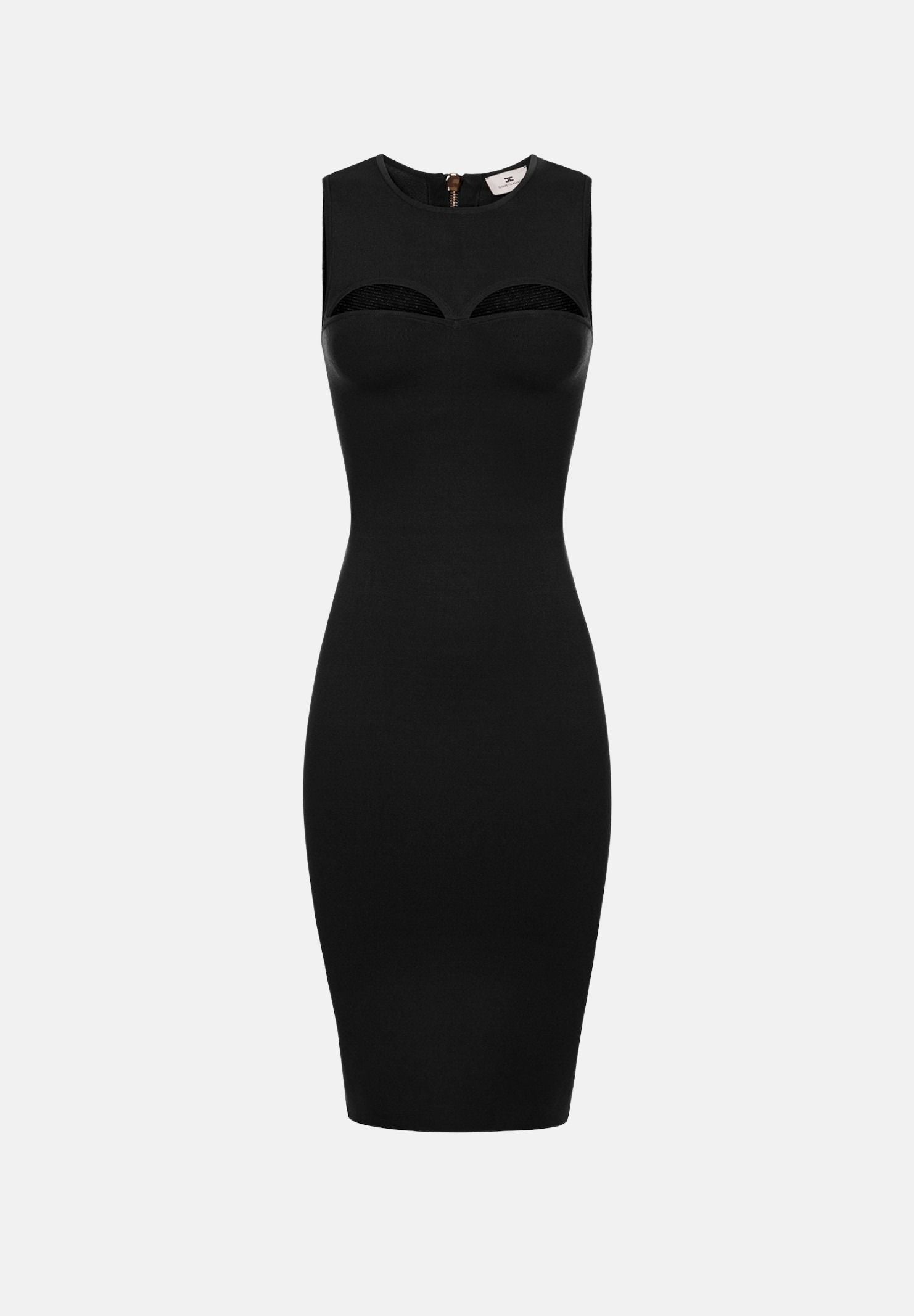 ELISABETTA FRANCHI Abito in maglia nero da donna con dettagli cut-out sul carré. AM05B66E2 110 ELISABETTA FRANCHI