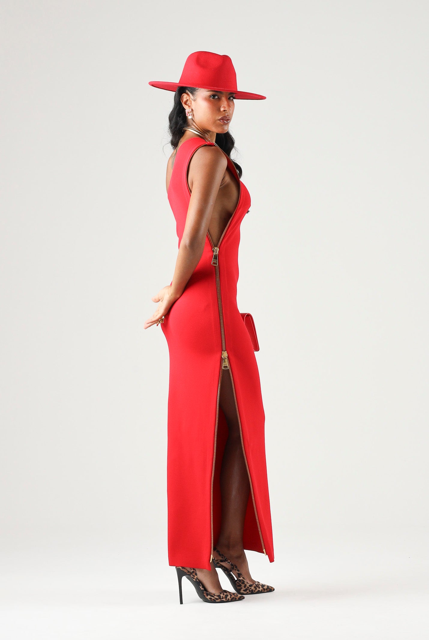 ELISABETTA FRANCHI Abito RED CARPET lungo red passion rosso da donna con design monospalla AM07B66E2 CG5 ELISABETTA FRANCHI