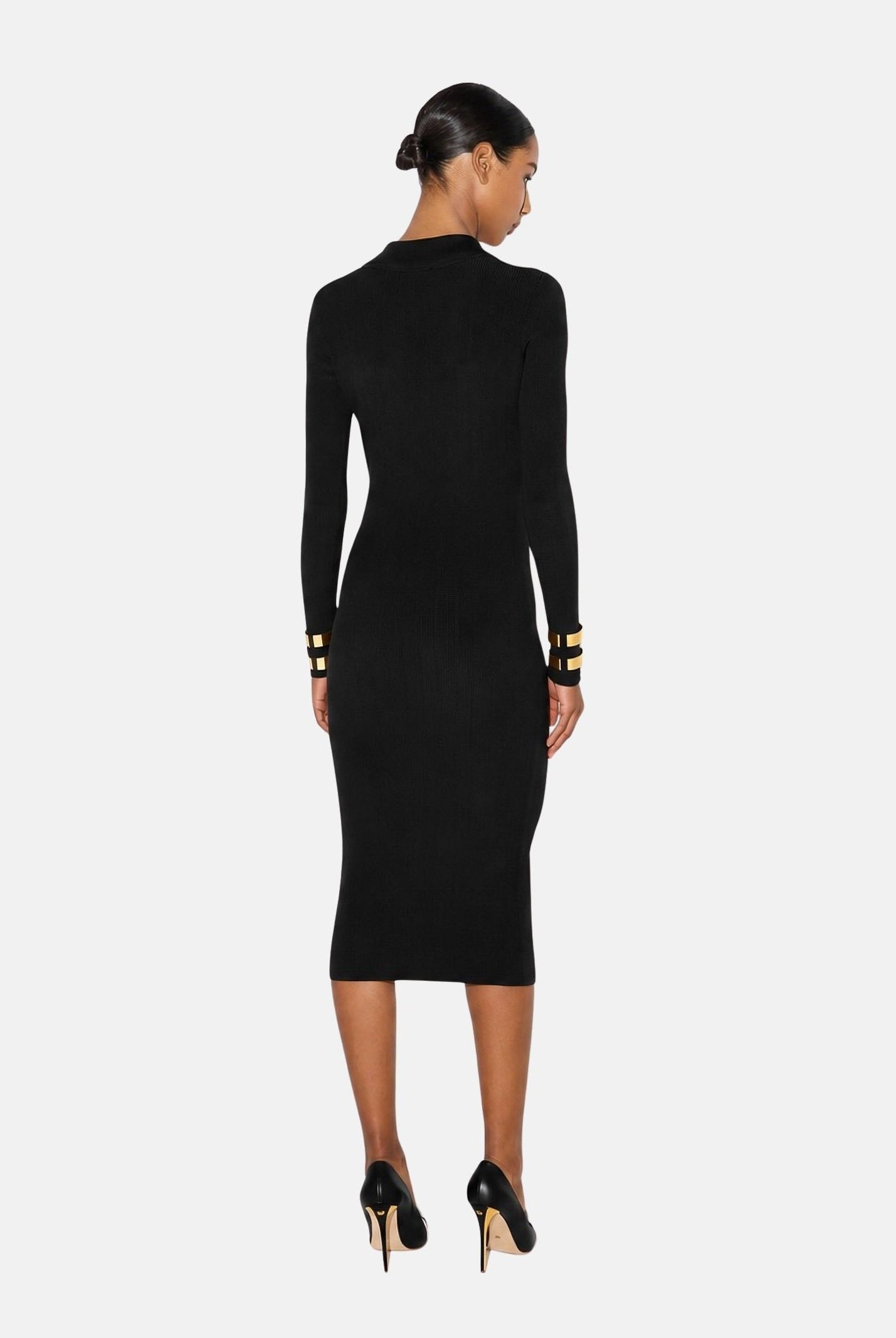 ELISABETTA FRANCHI Abito OPENWORK in maglia, nero da donna<BR/>con lavorazione a coste AM08B66E2 110 ELISABETTA FRANCHI