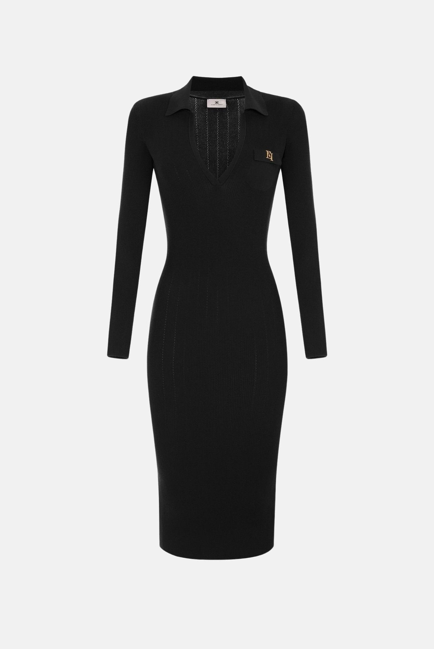 ELISABETTA FRANCHI Abito OPENWORK in maglia, nero da donna<BR/>con lavorazione a coste AM08B66E2 110 ELISABETTA FRANCHI