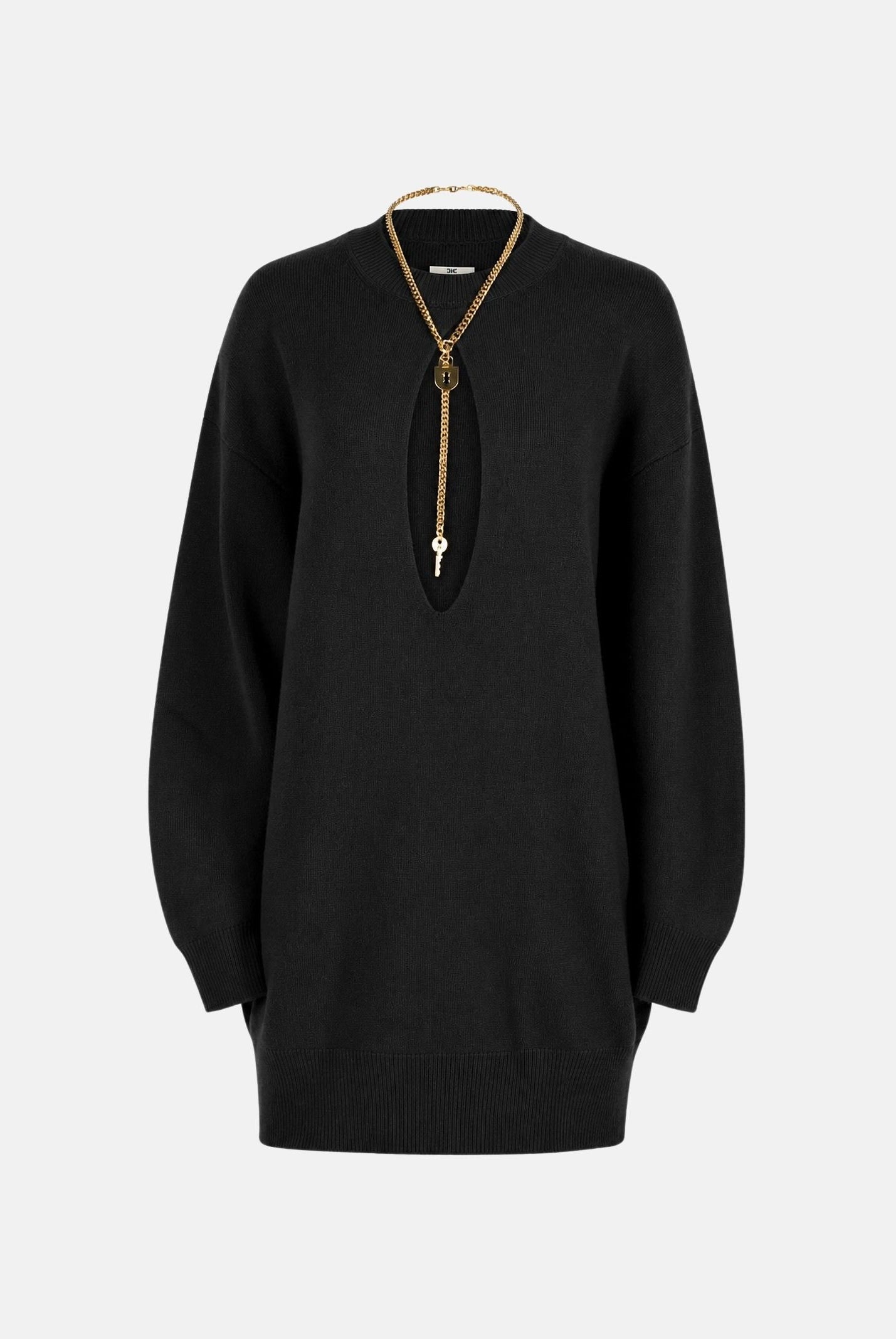 ELISABETTA FRANCHI Abito CUT-OUT nero da donna con dettaglio cut-out in vita. AM23T66E2 110 ELISABETTA FRANCHI