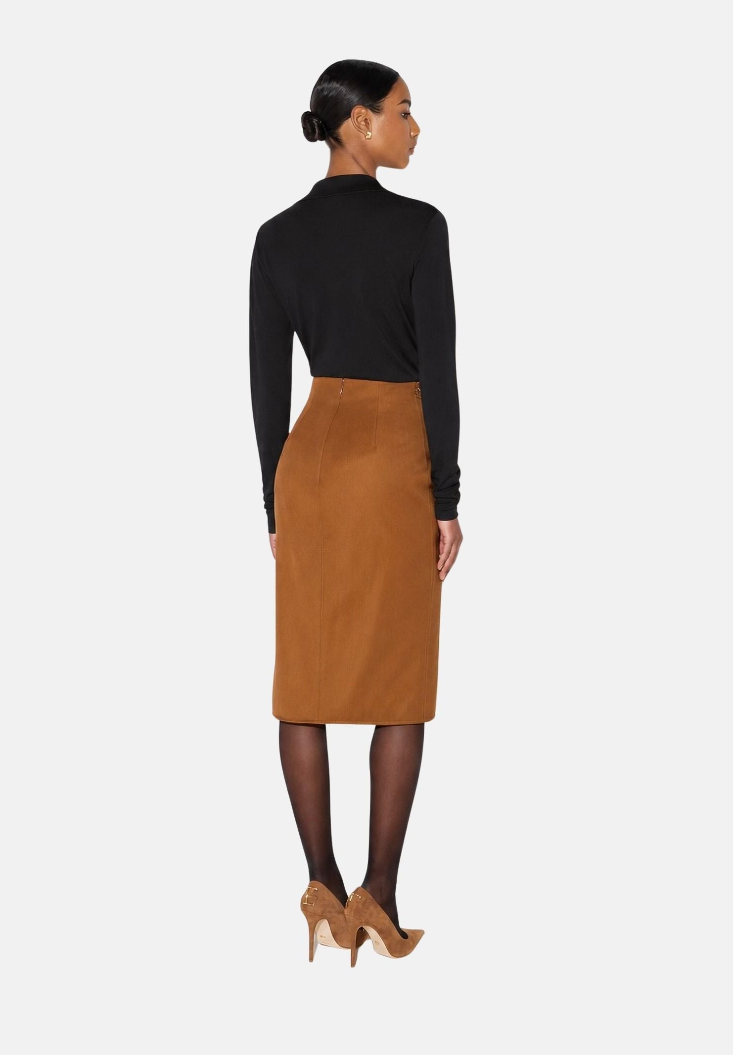 ELISABETTA FRANCHI Body in filato di viscosa nero da donna con catena gioielo<BR/> BK03S66E2 110 ELISABETTA FRANCHI
