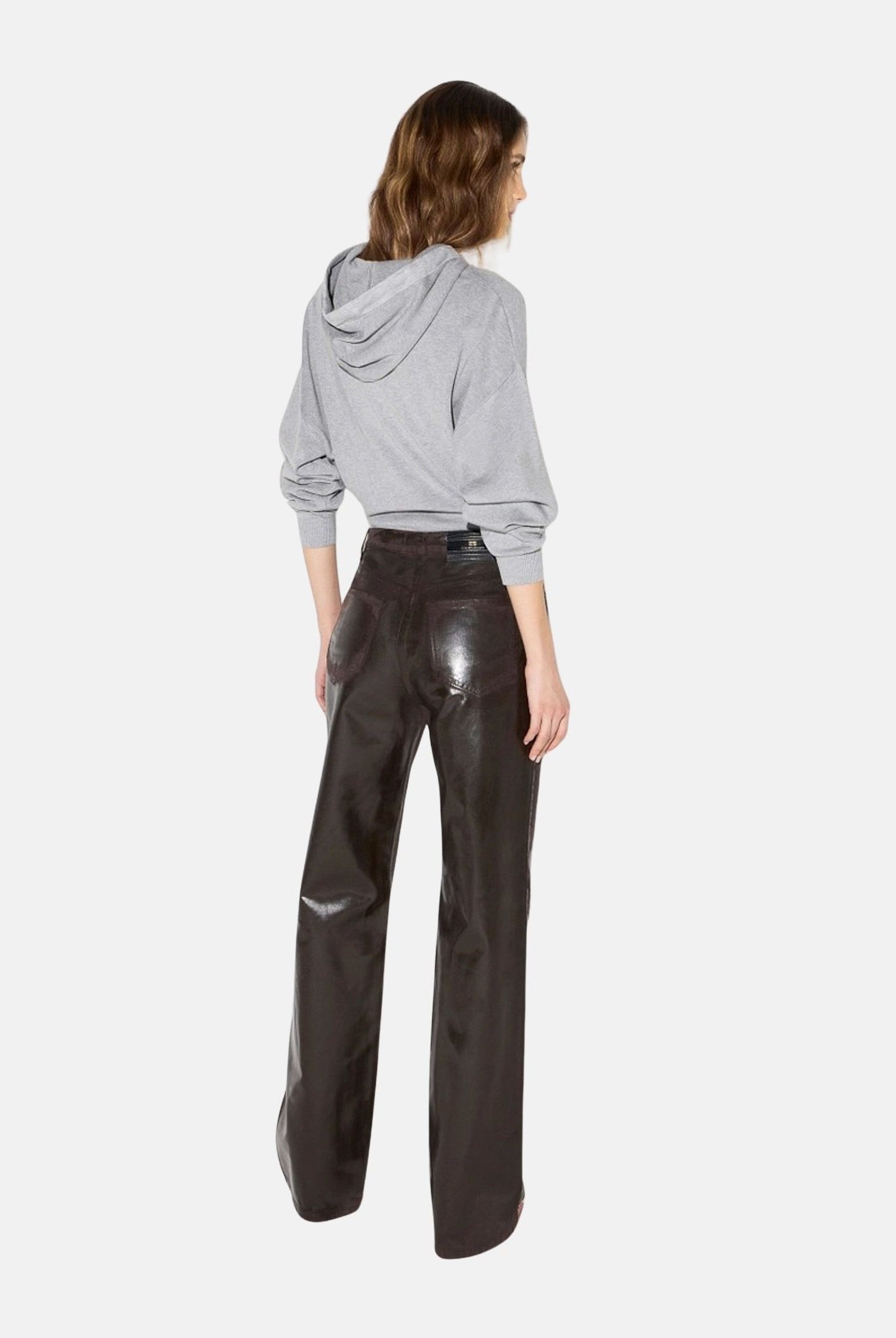 ELISABETTA FRANCHI Body in maglia grigio melange da donna con logo ricamato tono su tono BK87S66E2 431 ELISABETTA FRANCHI