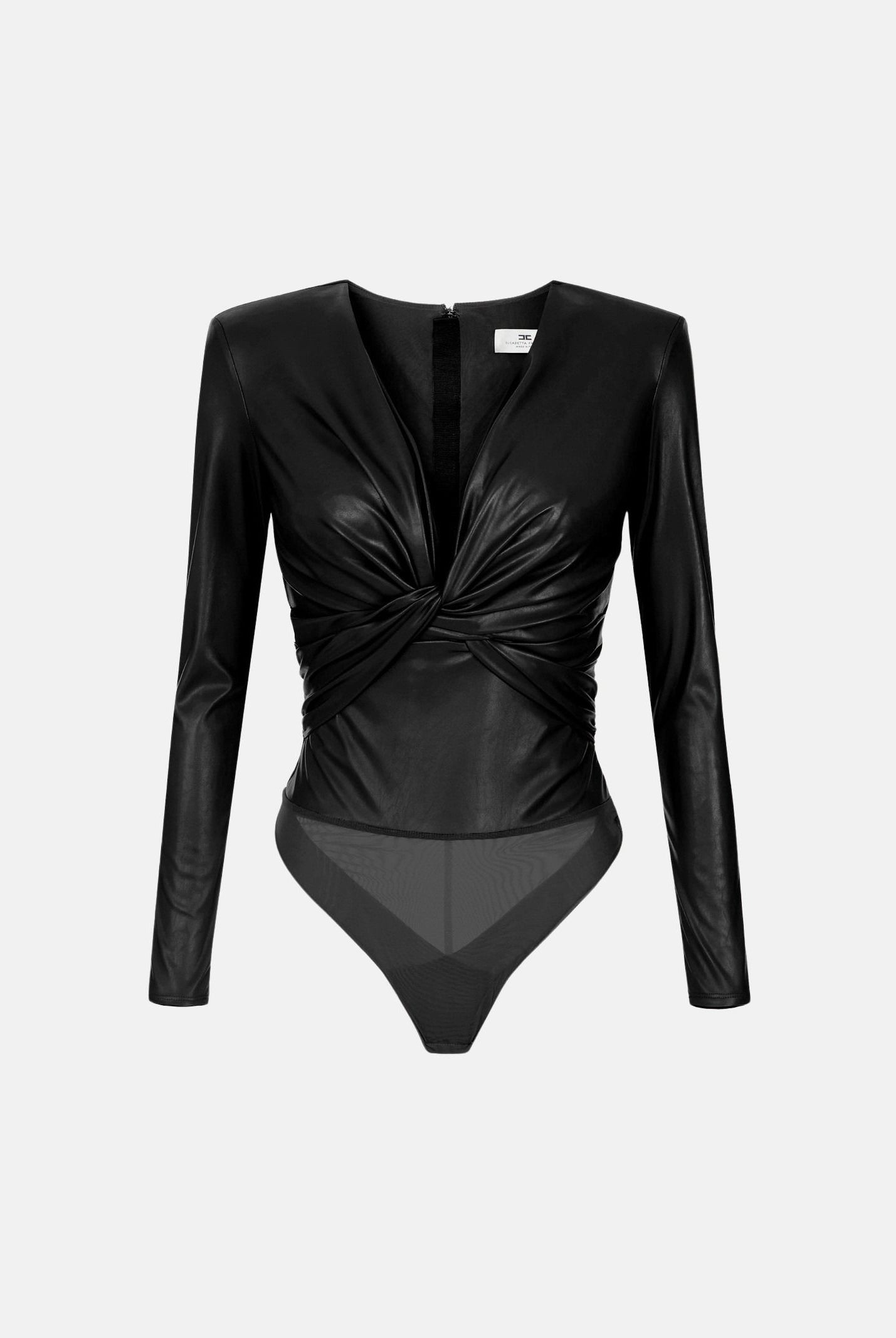 ELISABETTA FRANCHI Body con nodo a manica lunga, nero da donna BO04566E2 110 ELISABETTA FRANCHI