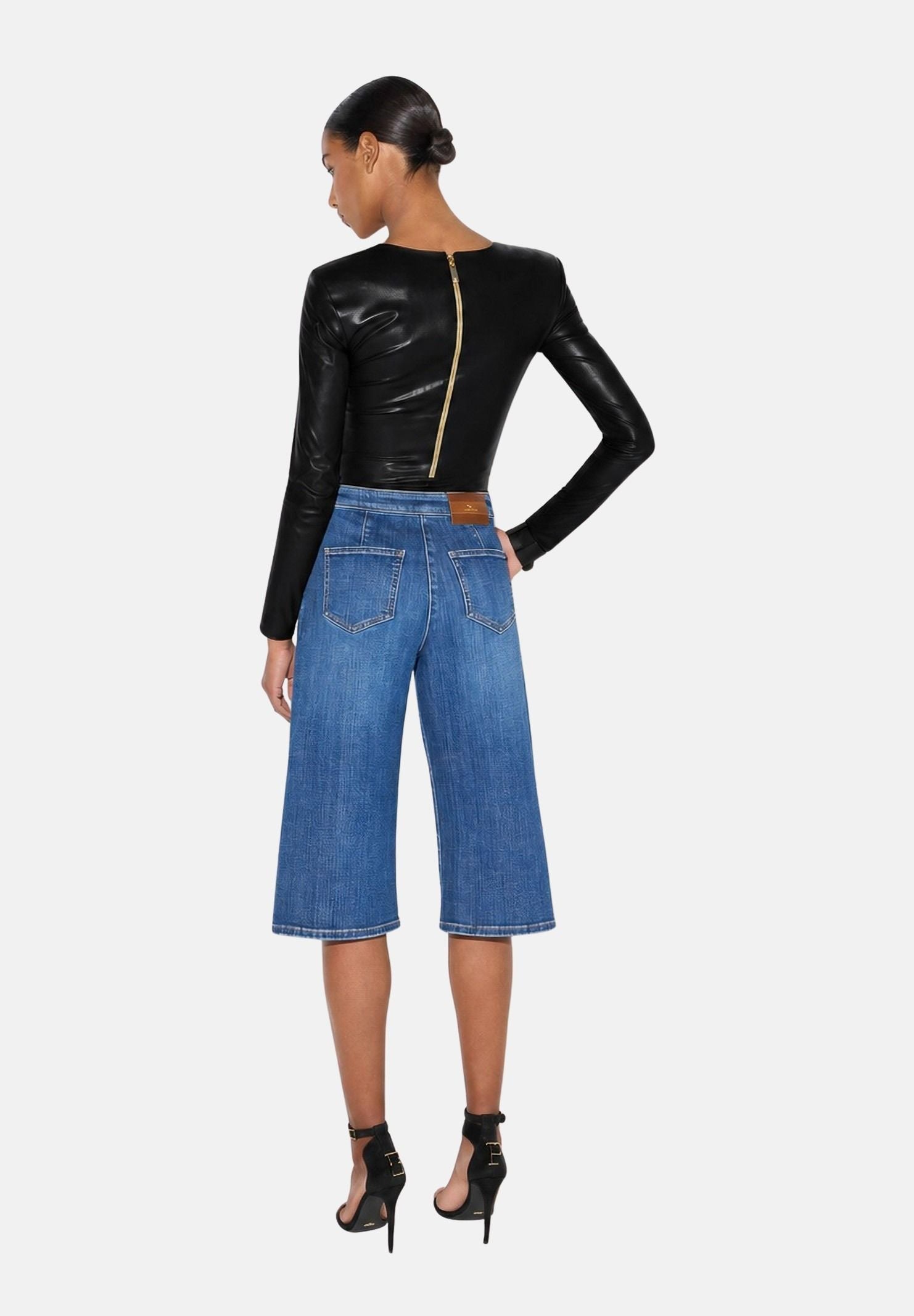 ELISABETTA FRANCHI Body con nodo a manica lunga, nero da donna BO04566E2 110 ELISABETTA FRANCHI