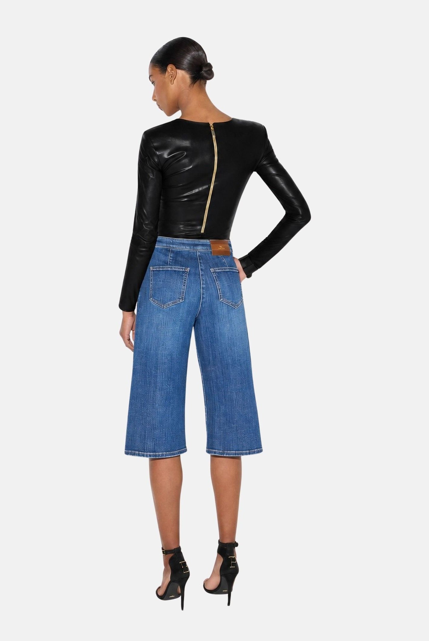 ELISABETTA FRANCHI Body con nodo a manica lunga, nero da donna BO04566E2 110 ELISABETTA FRANCHI