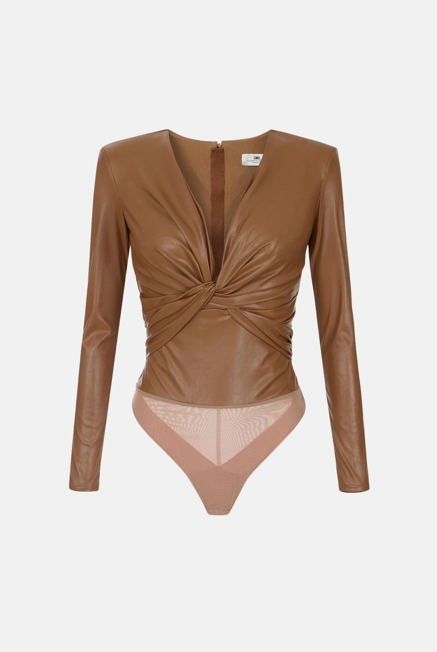 ELISABETTA FRANCHI Body con nodo, color sigaro, da donna BO04566E2 FK3 ELISABETTA FRANCHI
