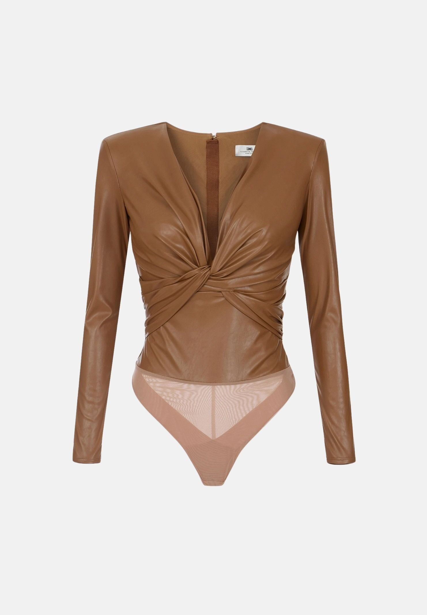 ELISABETTA FRANCHI Body con nodo, color sigaro, marrone da donna BO04566E2 FK3 ELISABETTA FRANCHI