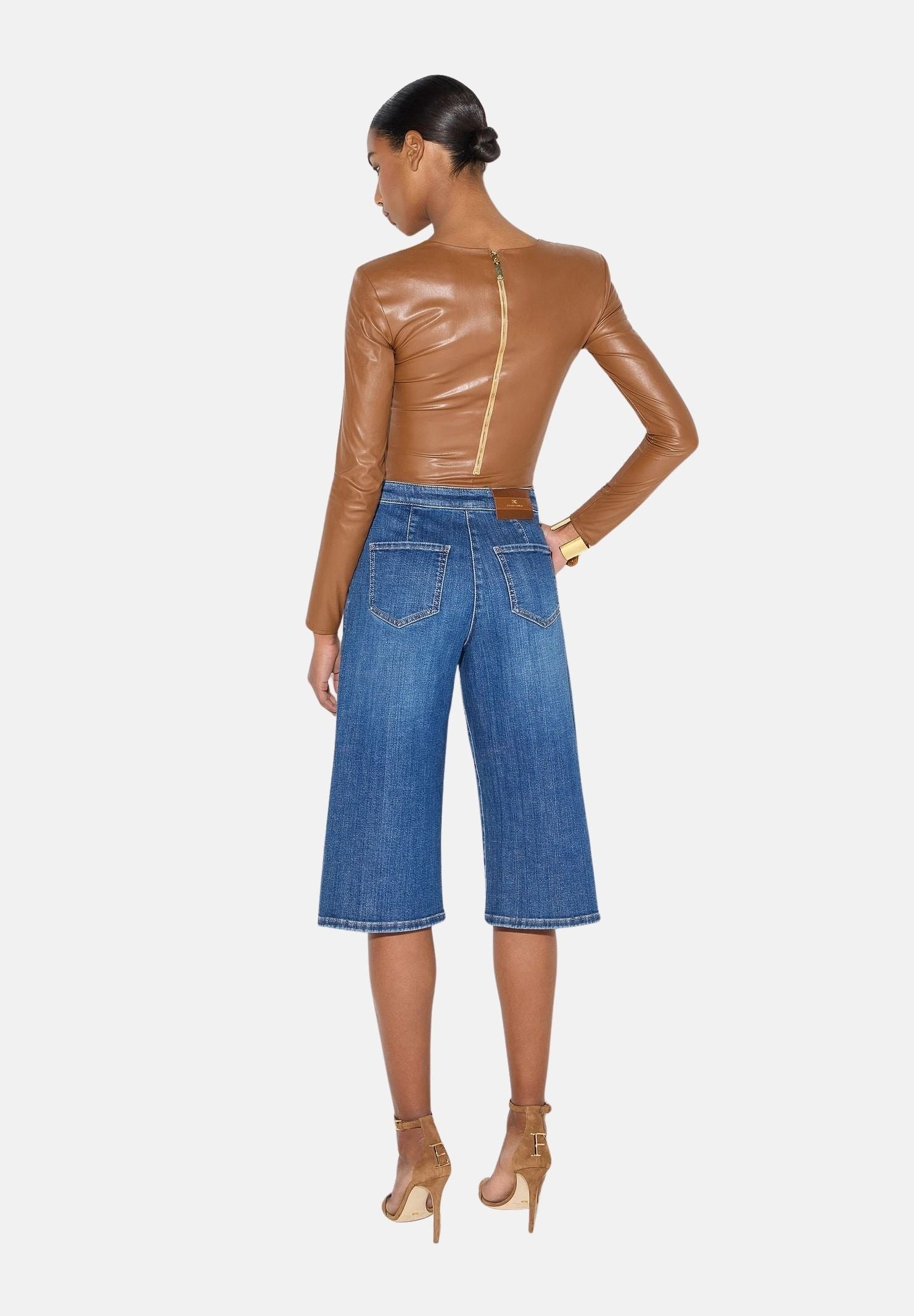 ELISABETTA FRANCHI Body con nodo, color sigaro, marrone da donna BO04566E2 FK3 ELISABETTA FRANCHI