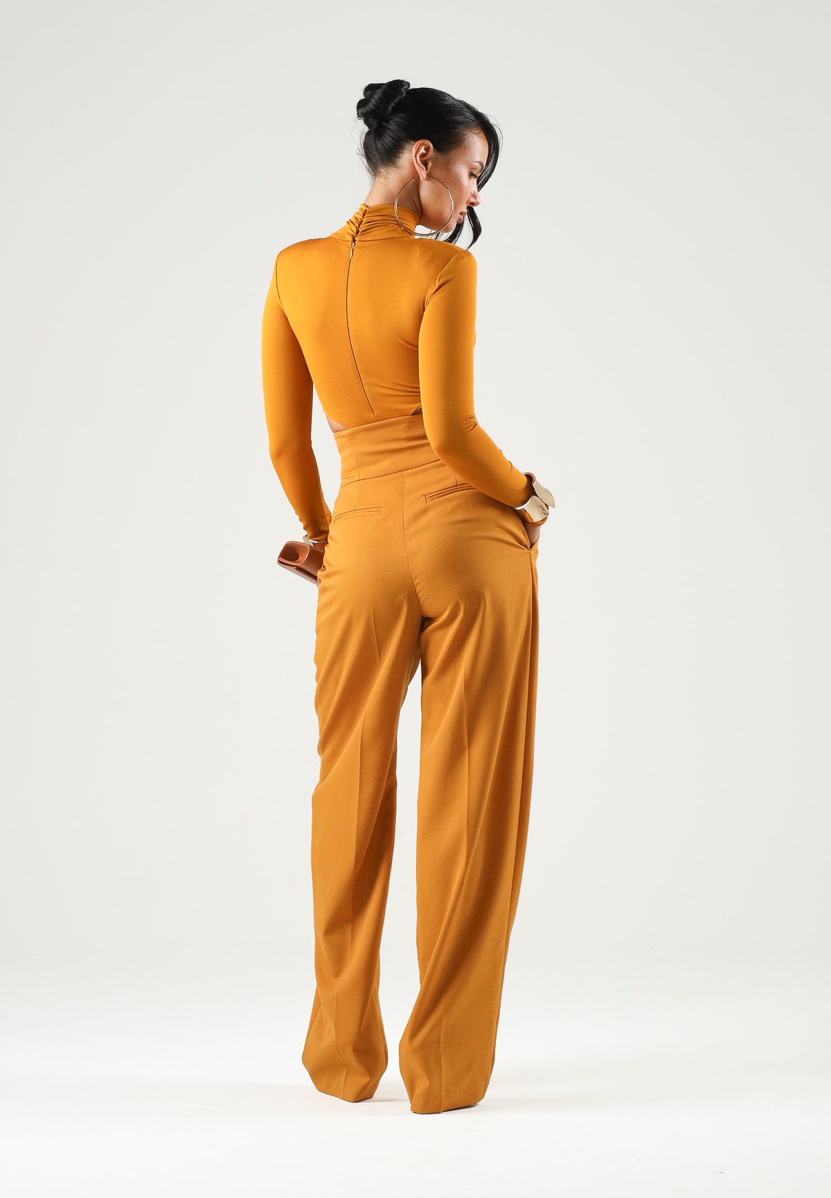 ELISABETTA FRANCHI Body IN JERSEY ambra-giallo ocra da donna con aplicazioni gioiello BO05567E2 940 ELISABETTA FRANCHI