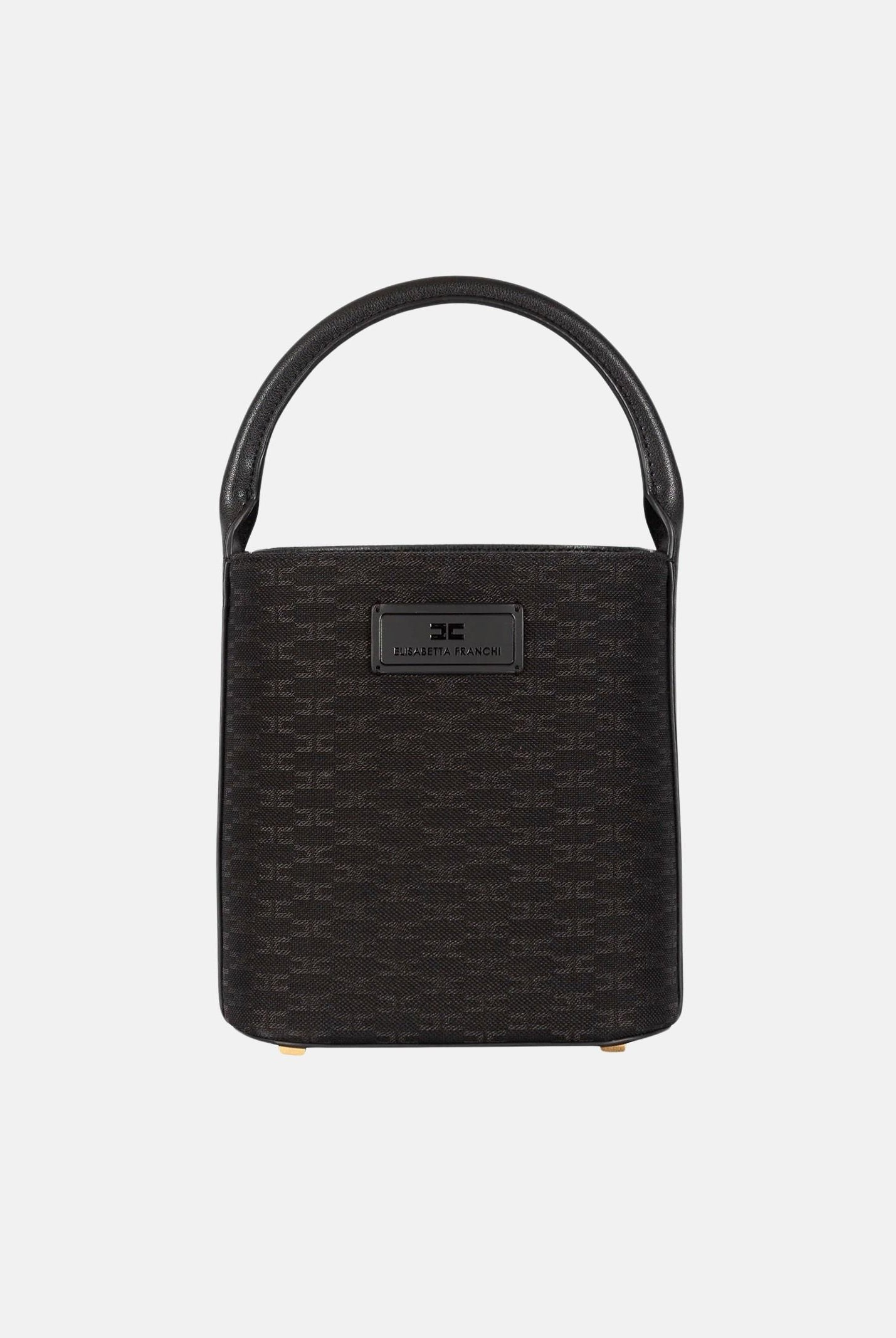 ELISABETTA FRANCHI Borsa DAILY nera da donna con motivo monogram logo all-over BS02A66E2 110 ELISABETTA FRANCHI