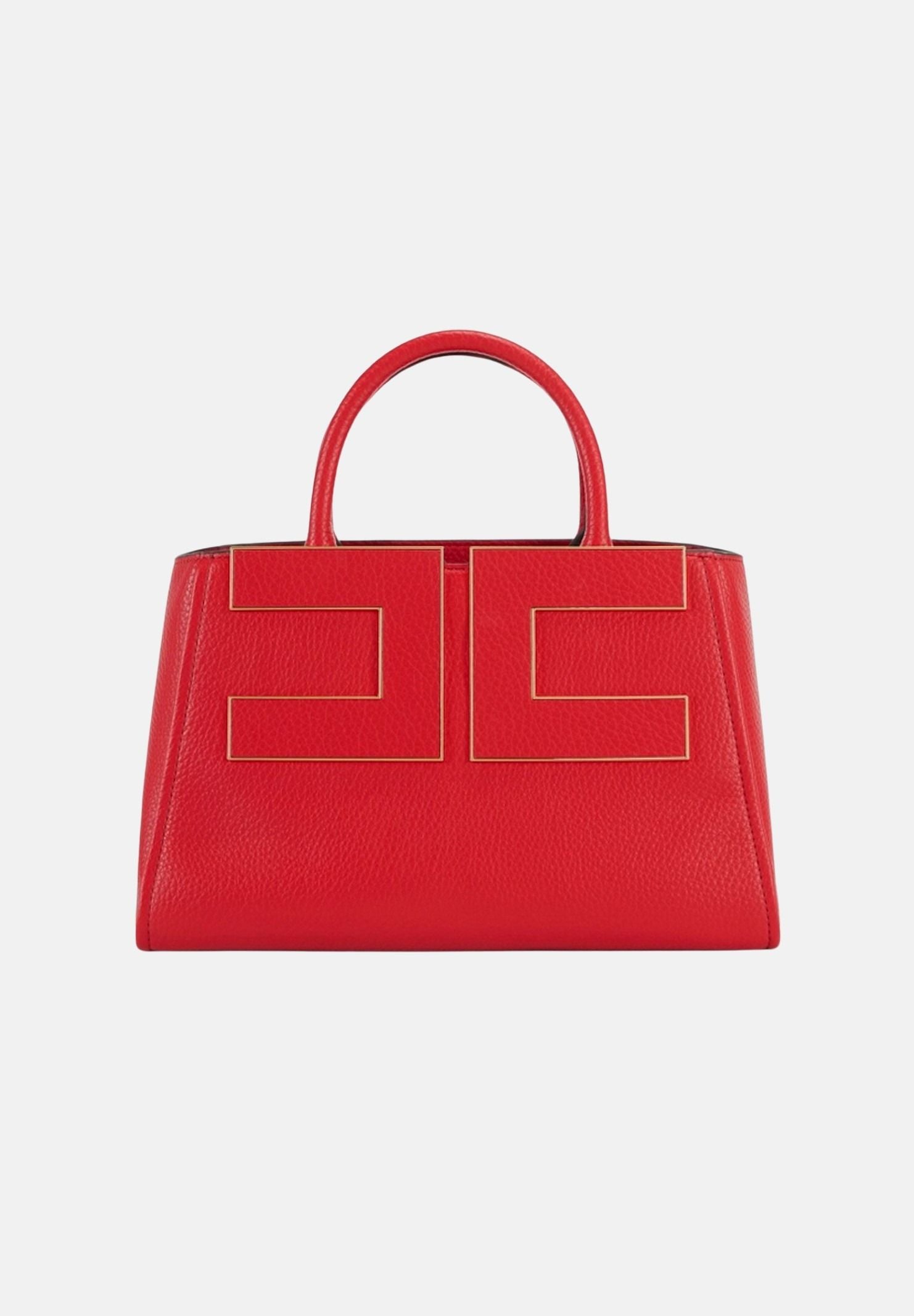 ELISABETTA FRANCHI Borsa TOTE red passion rossa da donna con maxi logo frontale. BS06A66E2 CG5 ELISABETTA FRANCHI