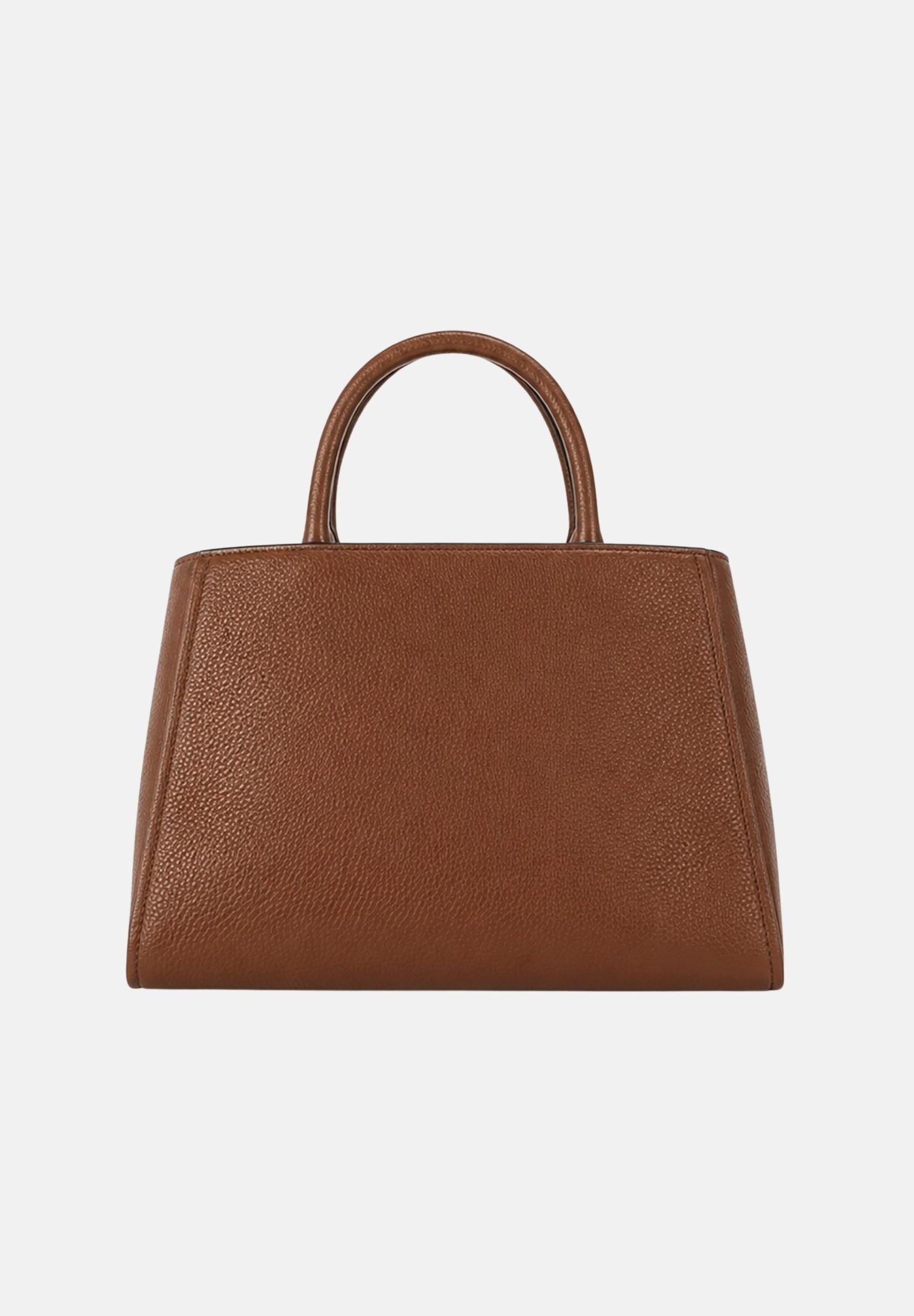 ELISABETTA FRANCHI Borsa a mano brown sugar- marrone da donna con maxi logo frontale <BR/> BS06A66E2 FK3 ELISABETTA FRANCHI