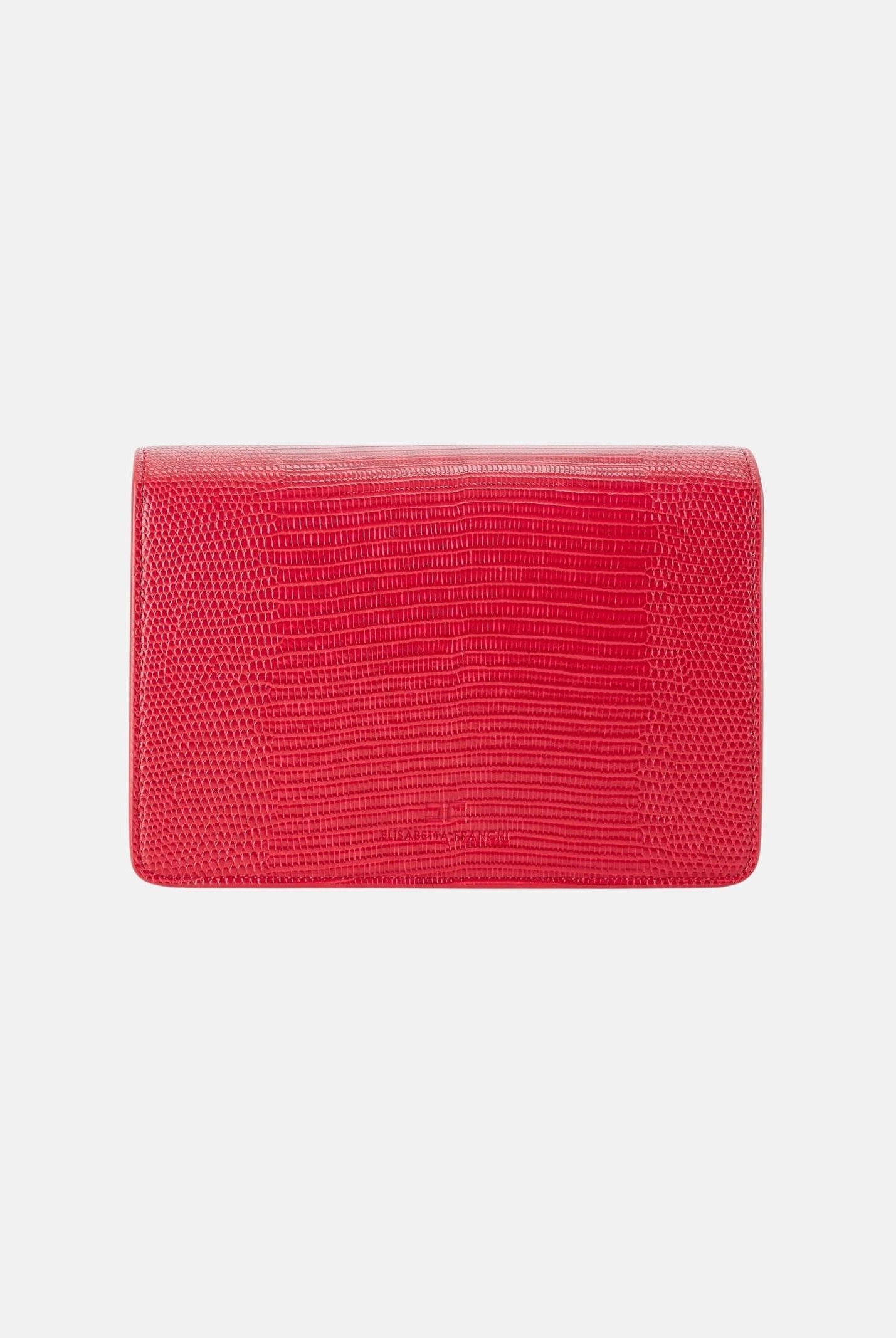 ELISABETTA FRACHI Borsa a tracolla red passion, rossa, da donna, con catena groumette e stampa effetto lucertola BS09A66E2 CG5 ELISABETTA FRANCHI