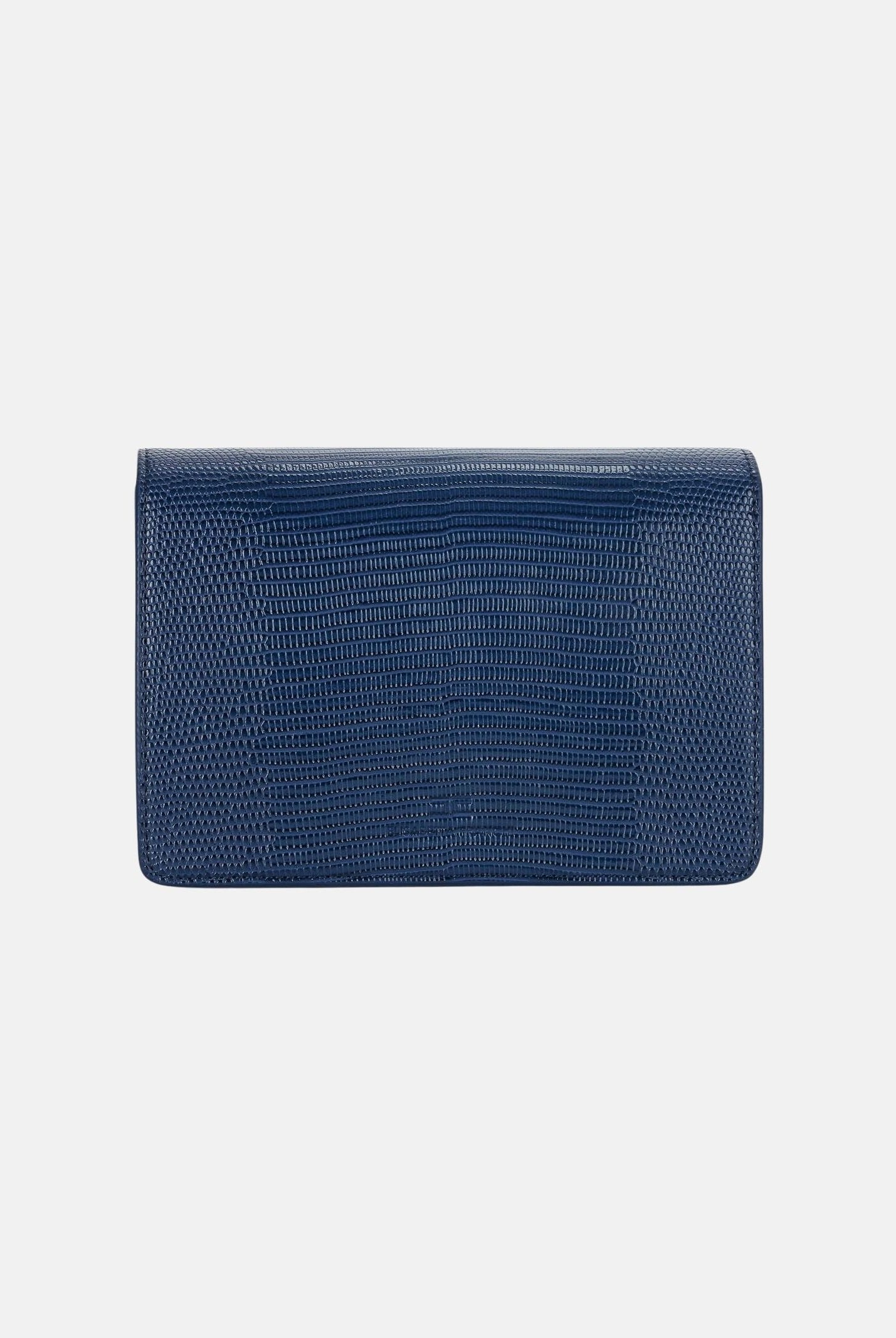 ELISABETTA FRANCHI Borsa a tracolla blu notte da donna con catena groumette e stampa effetto lucertola BS09A66E2 H88 ELISABETTA FRANCHI