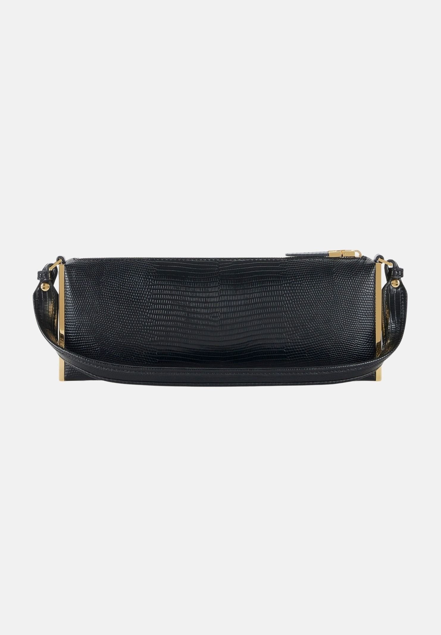 ELISABETTA FRANCHI Borsa a spalla nera da donna con stampa effetto lucertola BS15A66E2 110 ELISABETTA FRANCHI