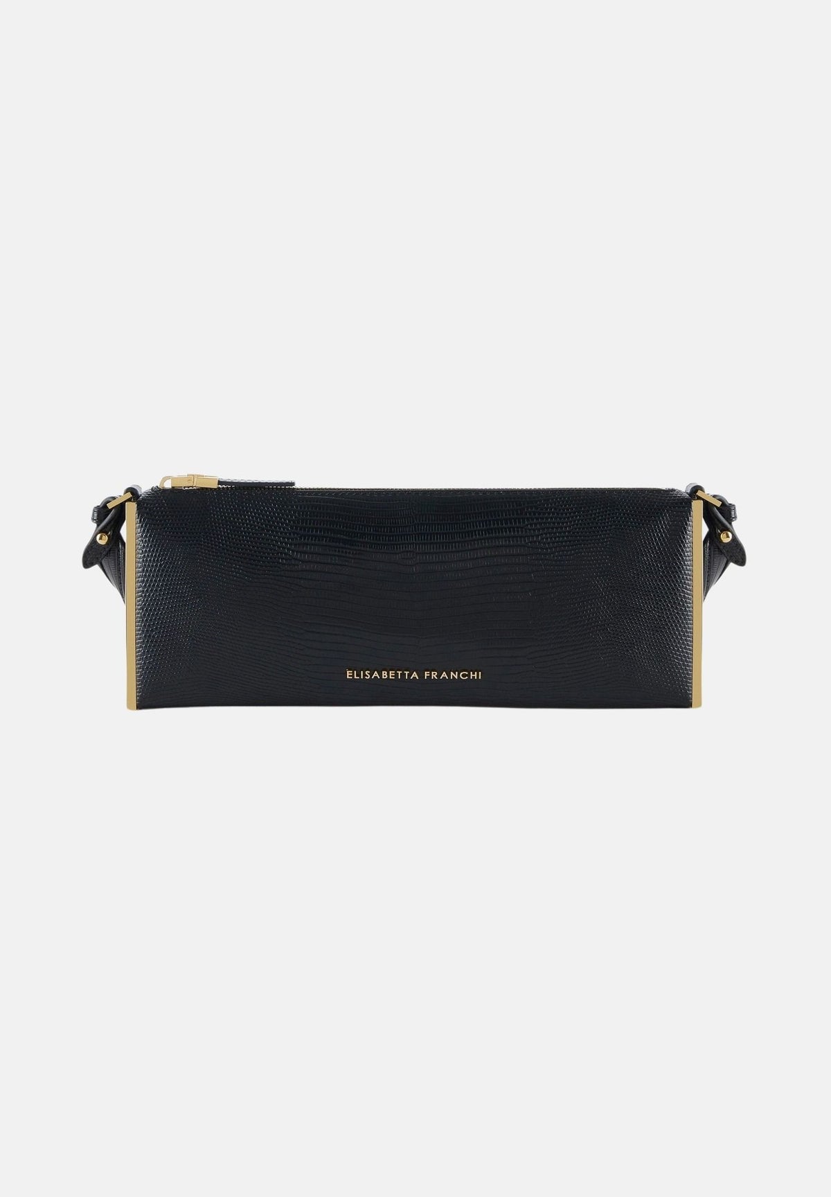 ELISABETTA FRANCHI Borsa a spalla nera da donna con stampa effetto lucertola BS15A66E2 110 ELISABETTA FRANCHI