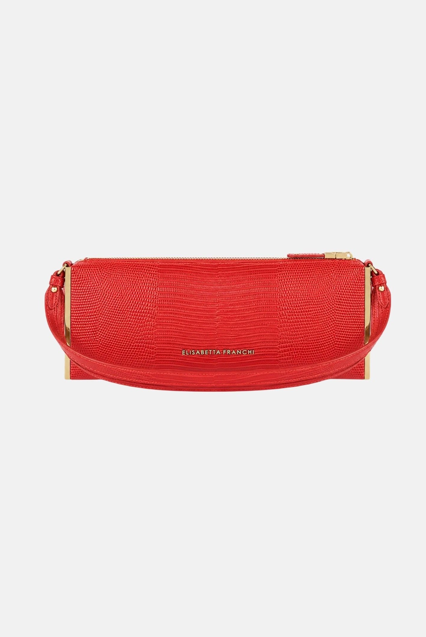 ELISABETTA FRANCHI Borsa a spalla red passion rossa da donna con stampa lucertola BS15A66E2 CG5 ELISABETTA FRANCHI